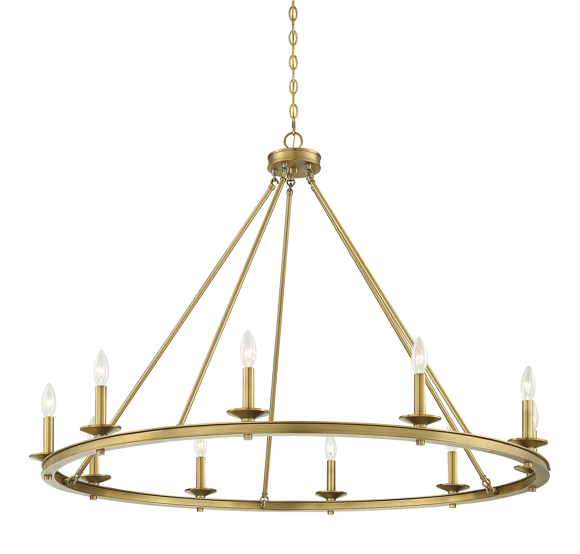 Middleton Warm Brass 10-Light Modern Farmhouse Chandelier