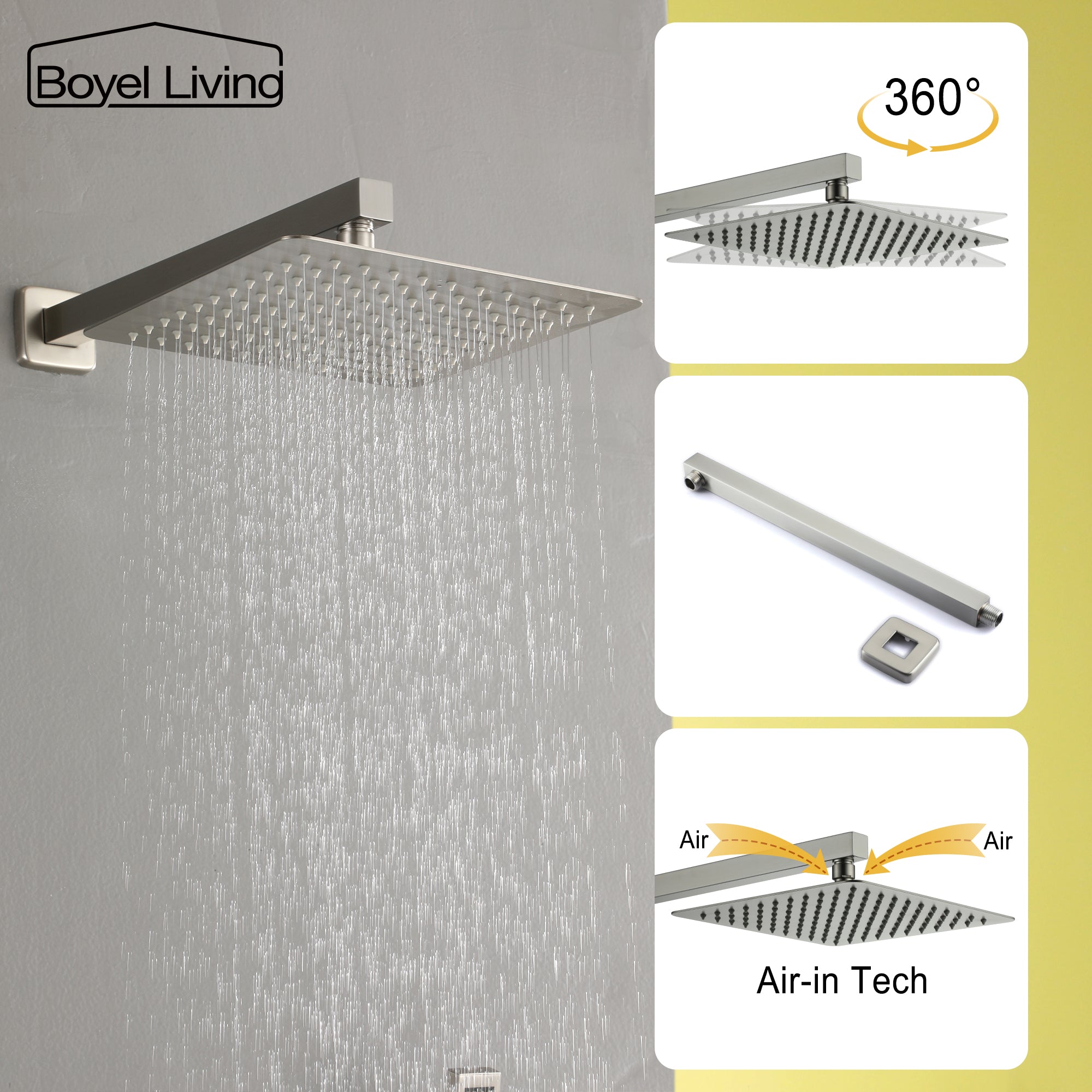 Boyel Living SMD-88008BN Showerhead-Bar-Panels - View #8