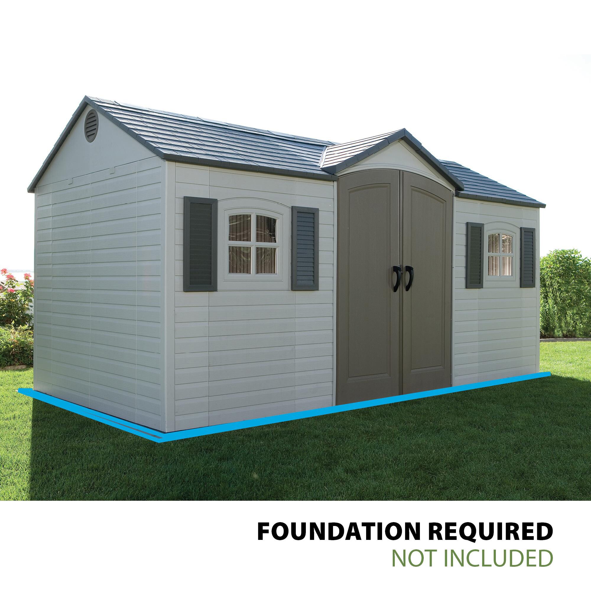 LIFETIME PRODUCTS 15-ft x 8-ft Lifetime Storage Shed Gable Resin Storage Shed (Floor Included)