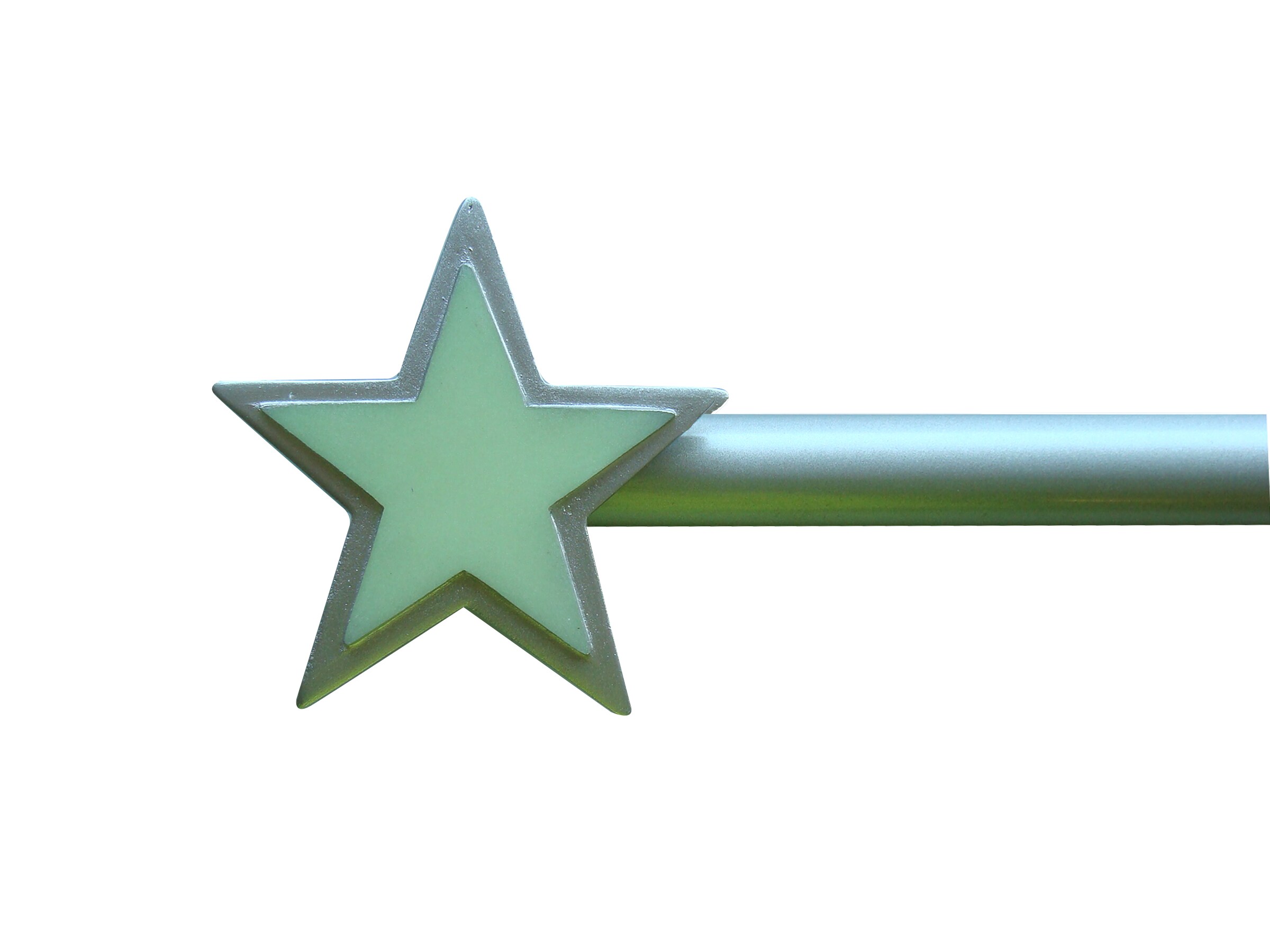 Style Selections LO-23614MU 48-in to 84-in Glow In The Dark/Silver Single Curtain Rod