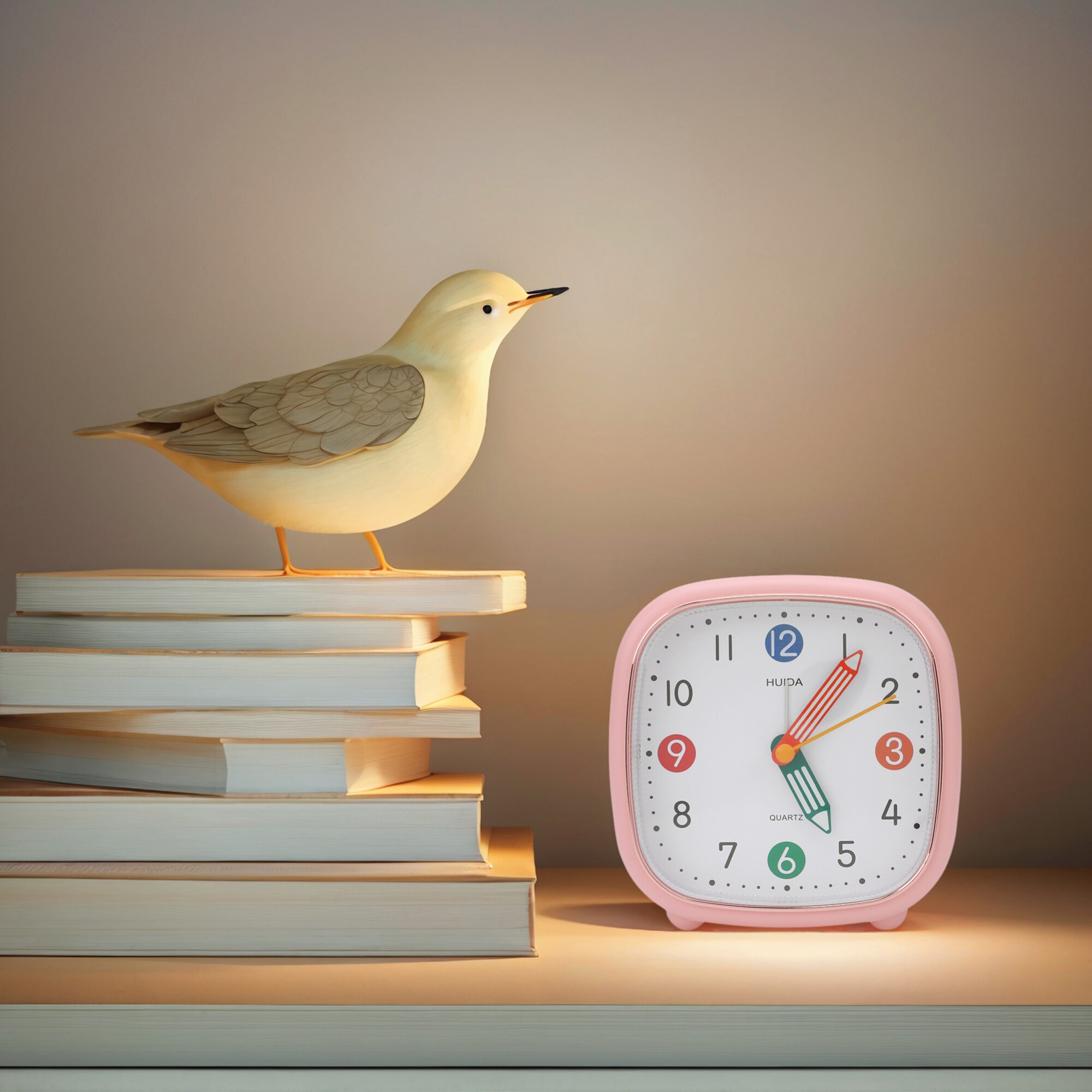 Unique Bargains Mechanical Alarm Clock Colorful Cartoon Design Gentle ...