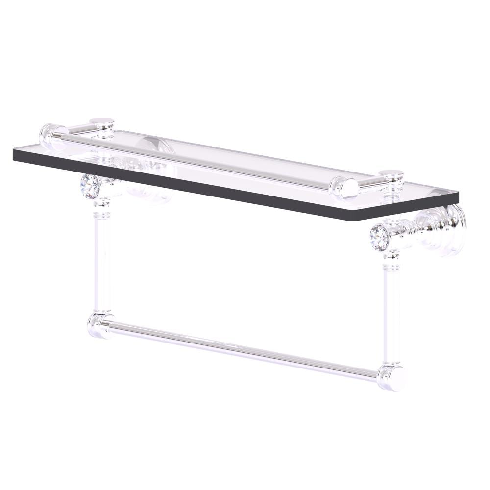 Allied Brass CC-1-16-TB-GAL-PC Carolina Crystal Polished Chrome Wall mount Bathroom Shelf ( 16-in x 7.4-in x 5-in )