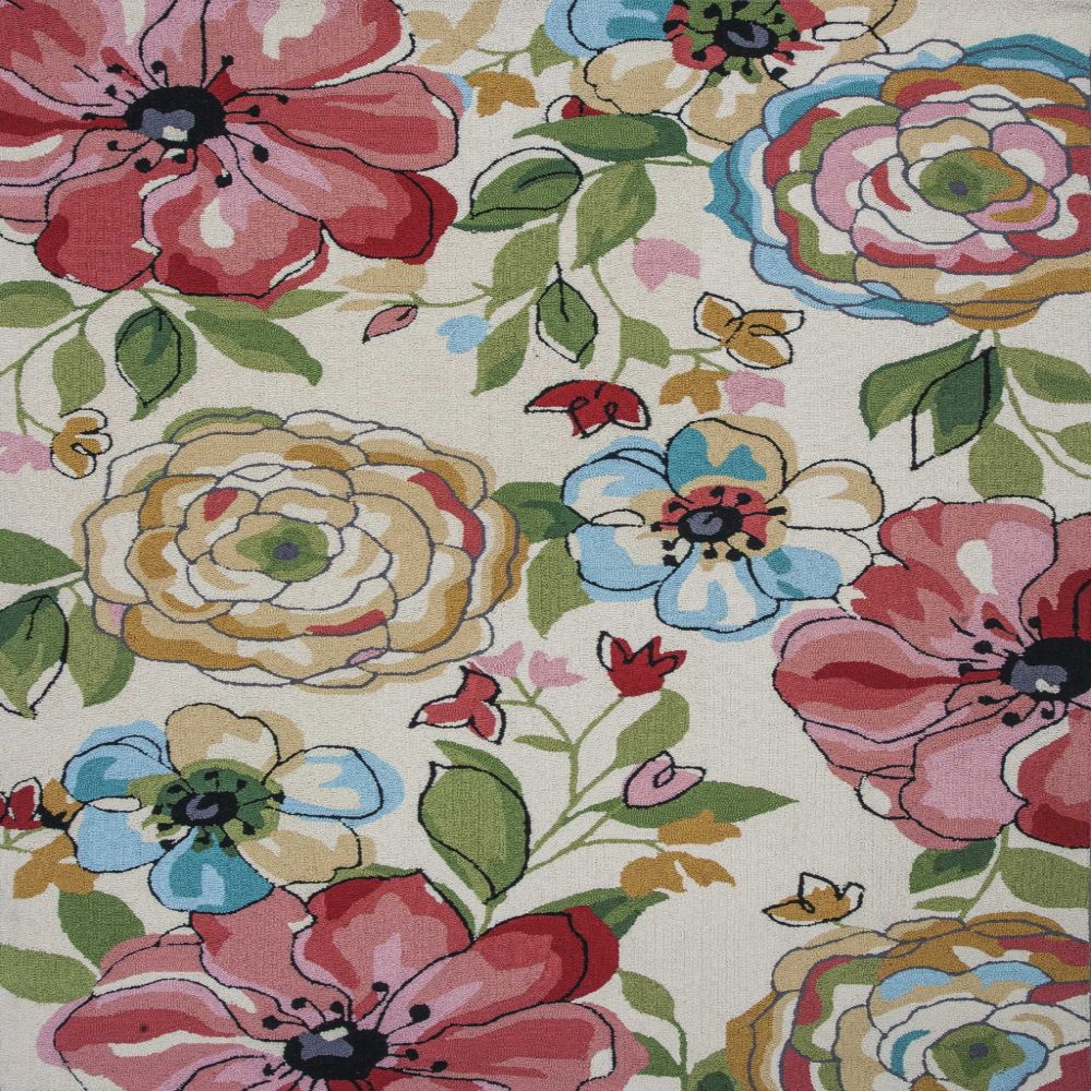HomeRoots 353399 Bernadette 2 X 3 (ft) Sand Beige Indoor Floral/Botanical Area Rug