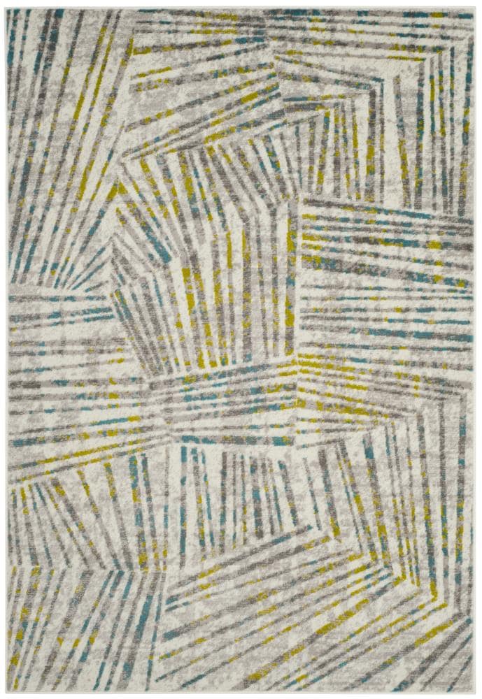 Safavieh SKY191G-5 Skyler Inazi 5 x 8 (ft) Loomed Polypropylene Gray/Green Rectangular Indoor Abstract Area rug