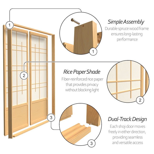 Red Lantern Oriental Furniture 72-in x 82-in Natural 2-Panel Square Stained Pine Wood Sliding Door (Hardware Included) Red Lantern Oriental Furniture 72-in x 82-in Natural 2-Panel Square Stained Pine Wood Sliding Door (Hardware Included)