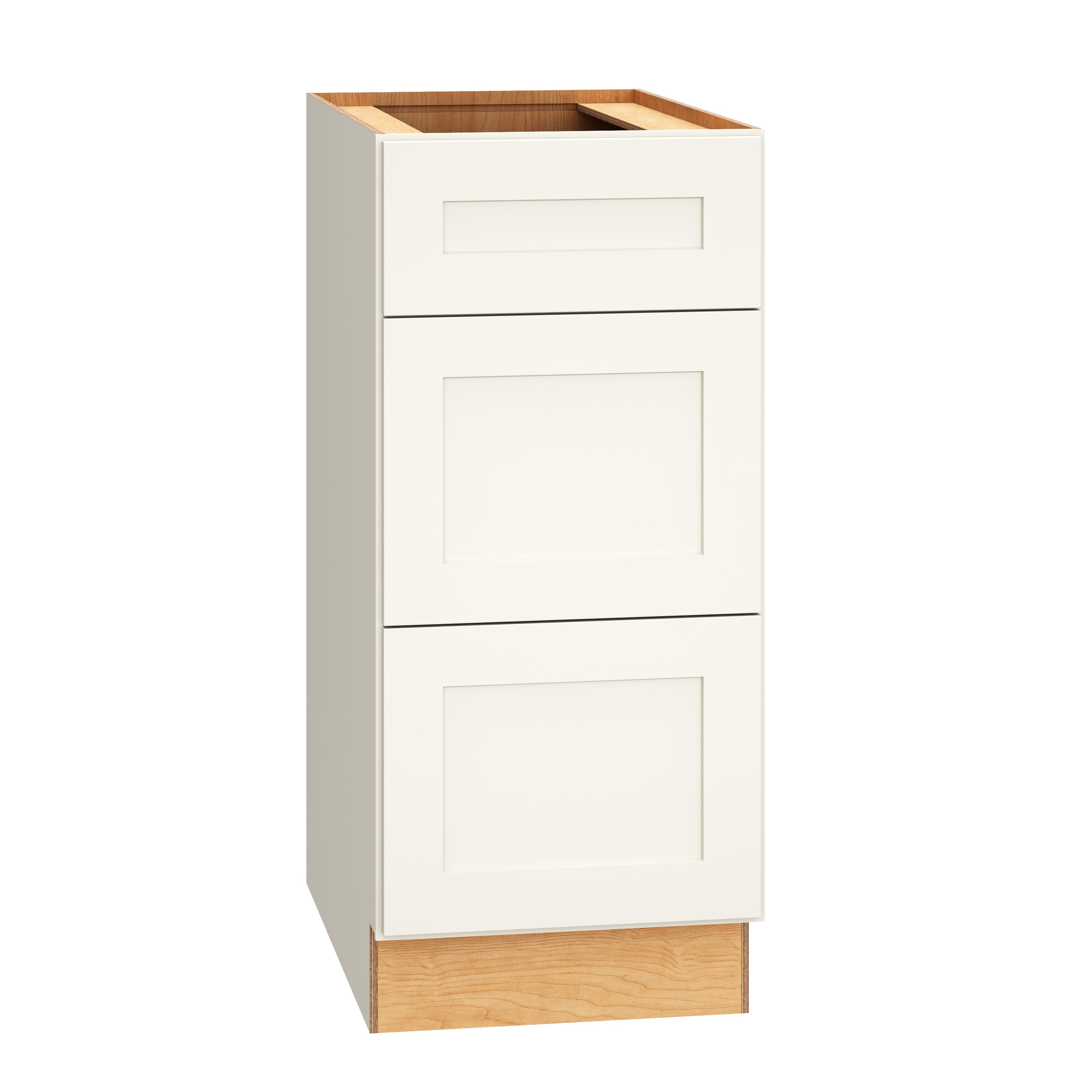 RELIABILT 332 3DB15 Pinnacle 15-in W x 34.5-in H x 24-in D White 3 -Drawers Drawer Base Fully assembled Plywood Cabinet (Recessed Panel Shaker)