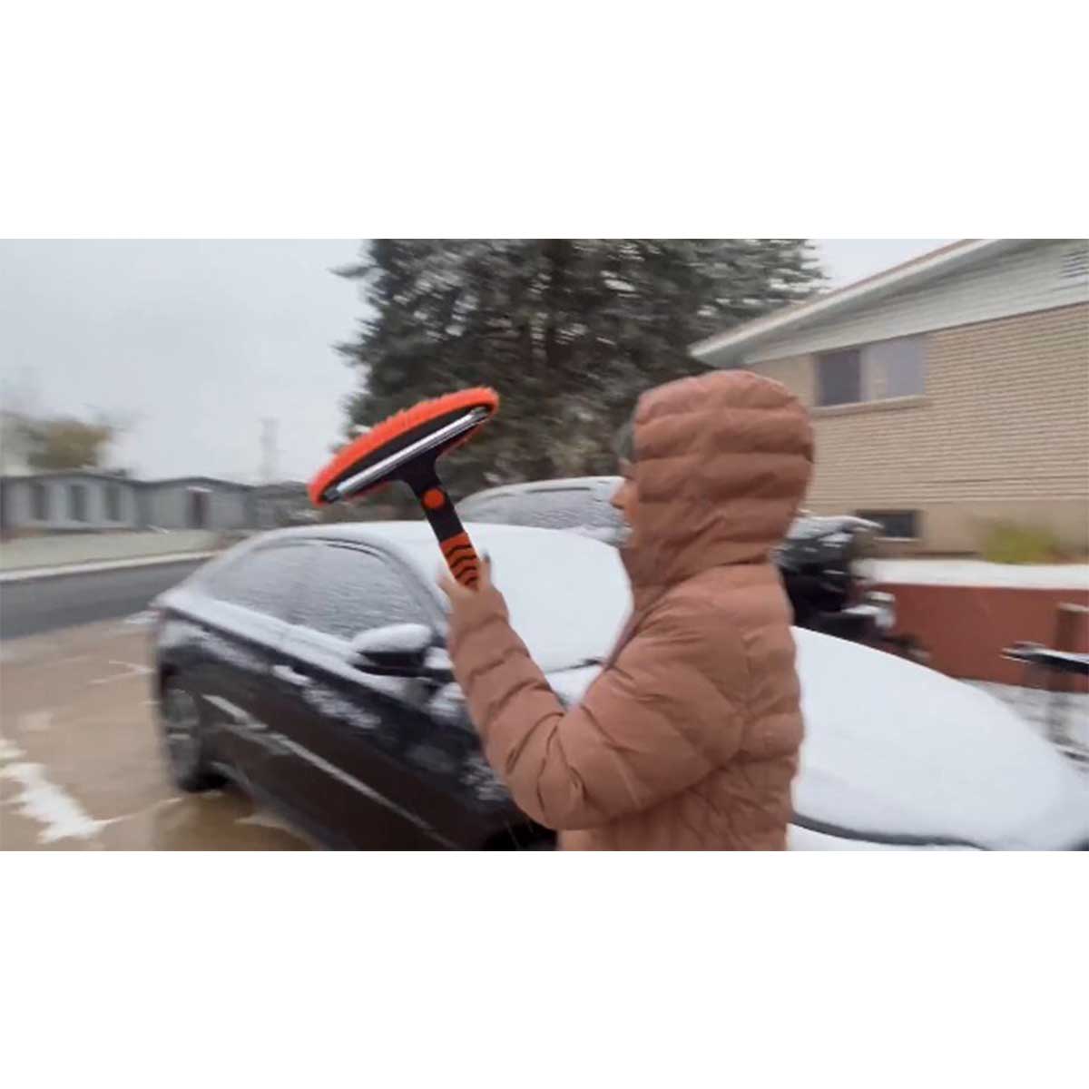 Adjustable Extendable Car Window Ice Scraper And Snow Brush With Detachable Head For Winter - View #9