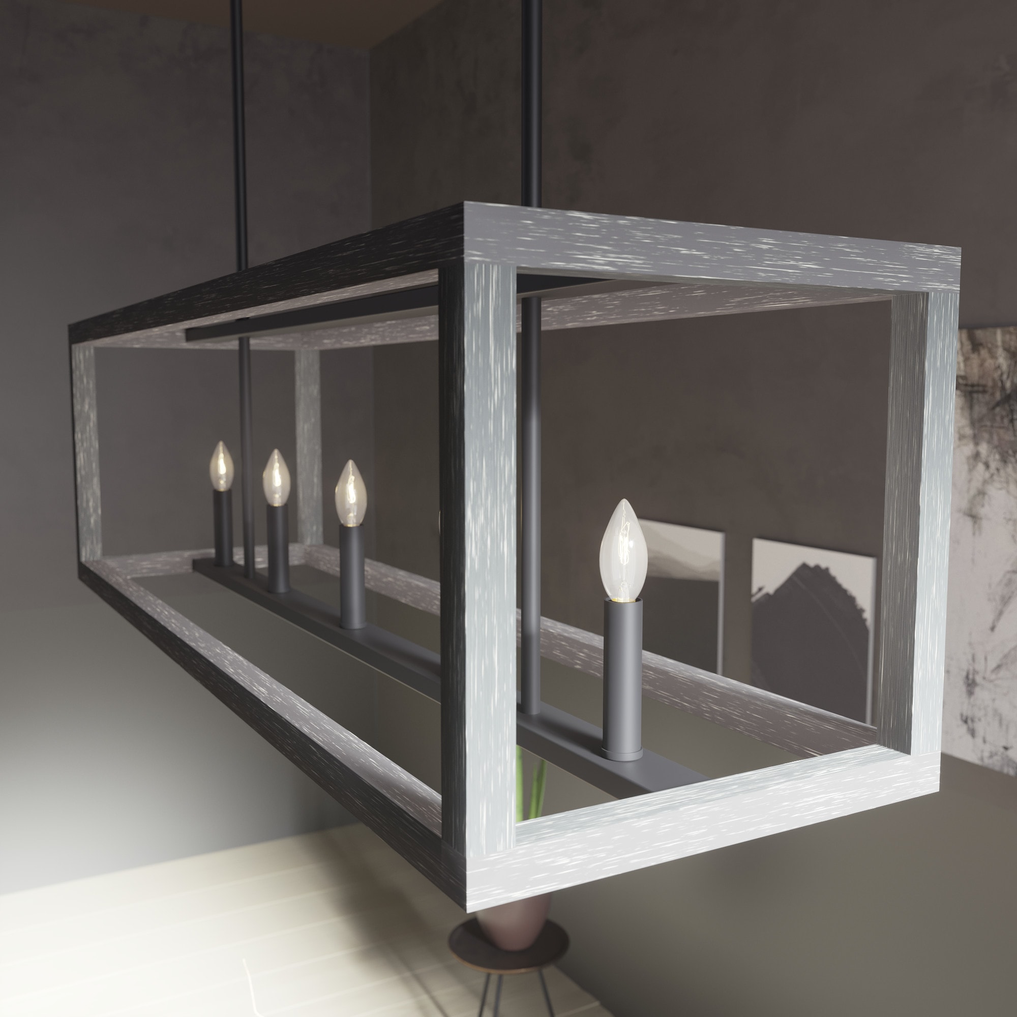 Hunter 19090 Squire Manor 5 -Light Matte Black Modern/contemporary For Use in Bedrooms, Dining Rooms, Foyers, Kitchens, Living Rooms Chandelier