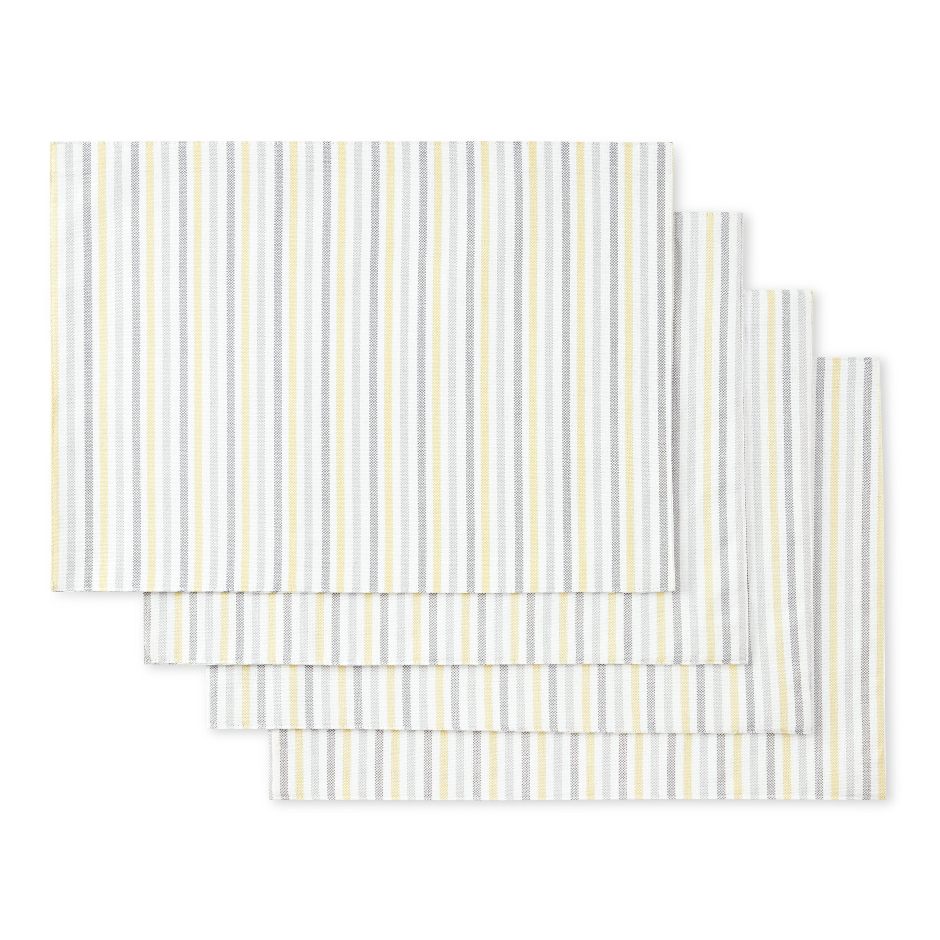 Martha Stewart 4 Pack Grey Yellow Cotton Rectangle Placemats In The   62937477 