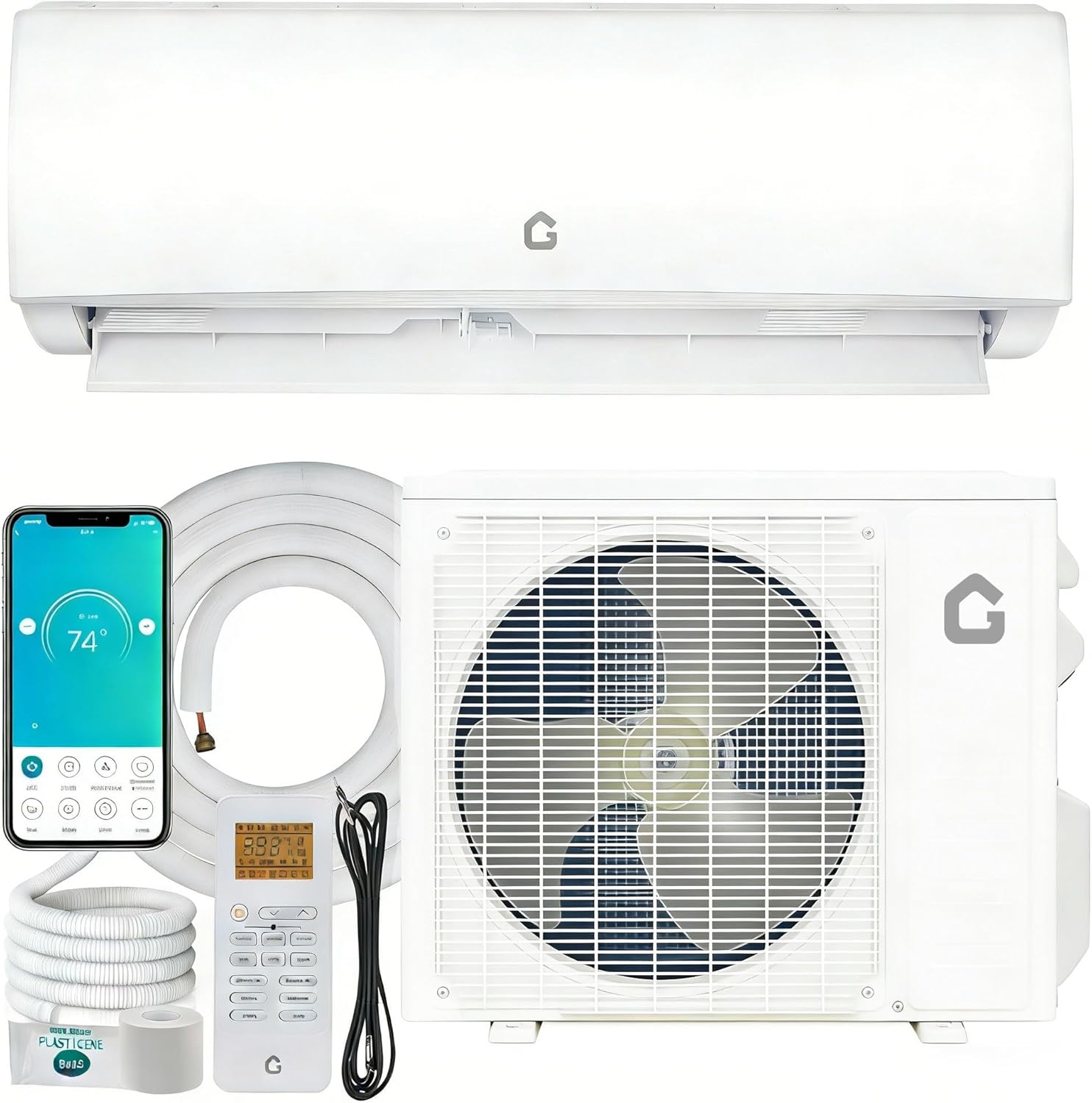 GAOMON 23000 BTU WiFi Ductless Inverter Mini Split Air Conditioner Heat Pump Energy Efficient Wall Mounted Cools Heats 1500 Sq Ft 230V #LSPPJOK-8HEUJ32LAT