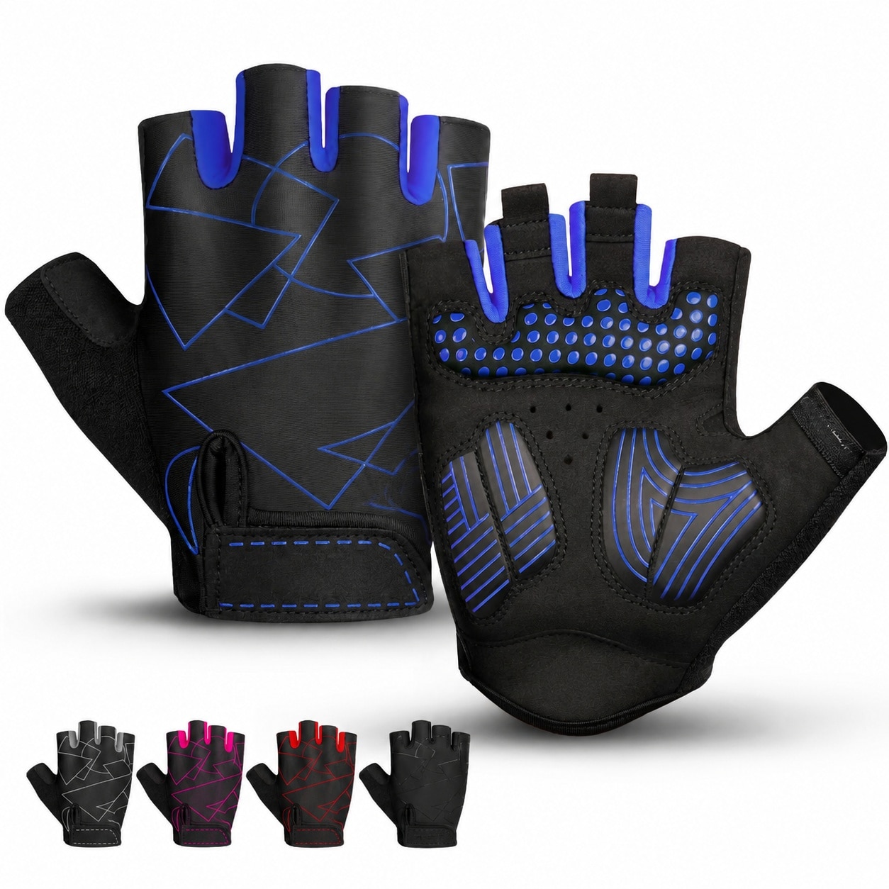SenQWFa  Mens Cycling Gloves with Shock Absorbing Padding Silicone Grip and Breathable Stretch Fabric for Outdoor Workout and Mountain Bike Riding
