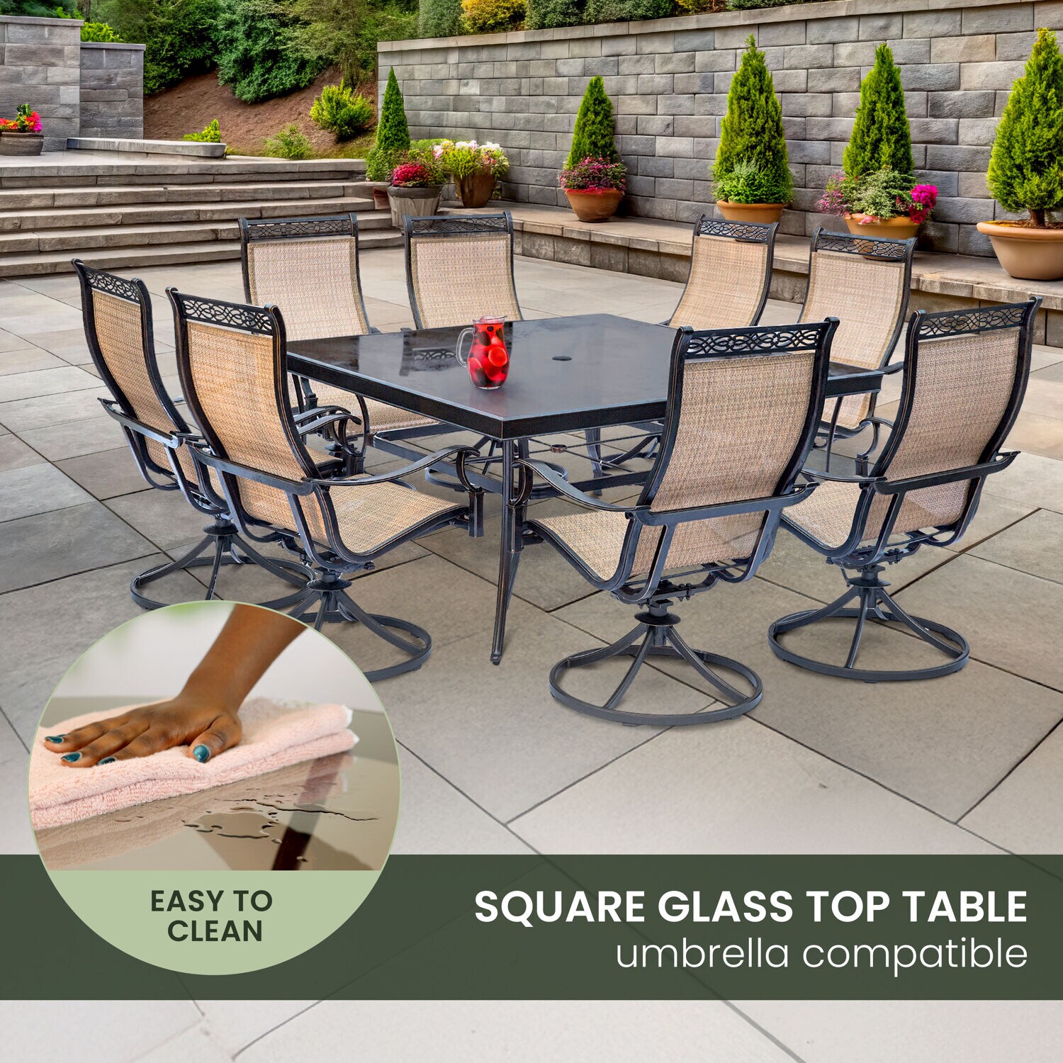 Hanover MONDN9PCSWSQG Patio-Dining-Sets - View #7