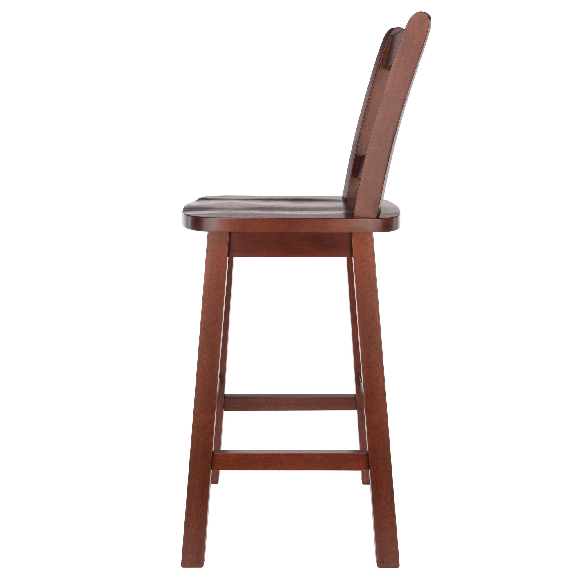 Walnut Solid Wood Swivel Seat Counter Stool, 24-Inch