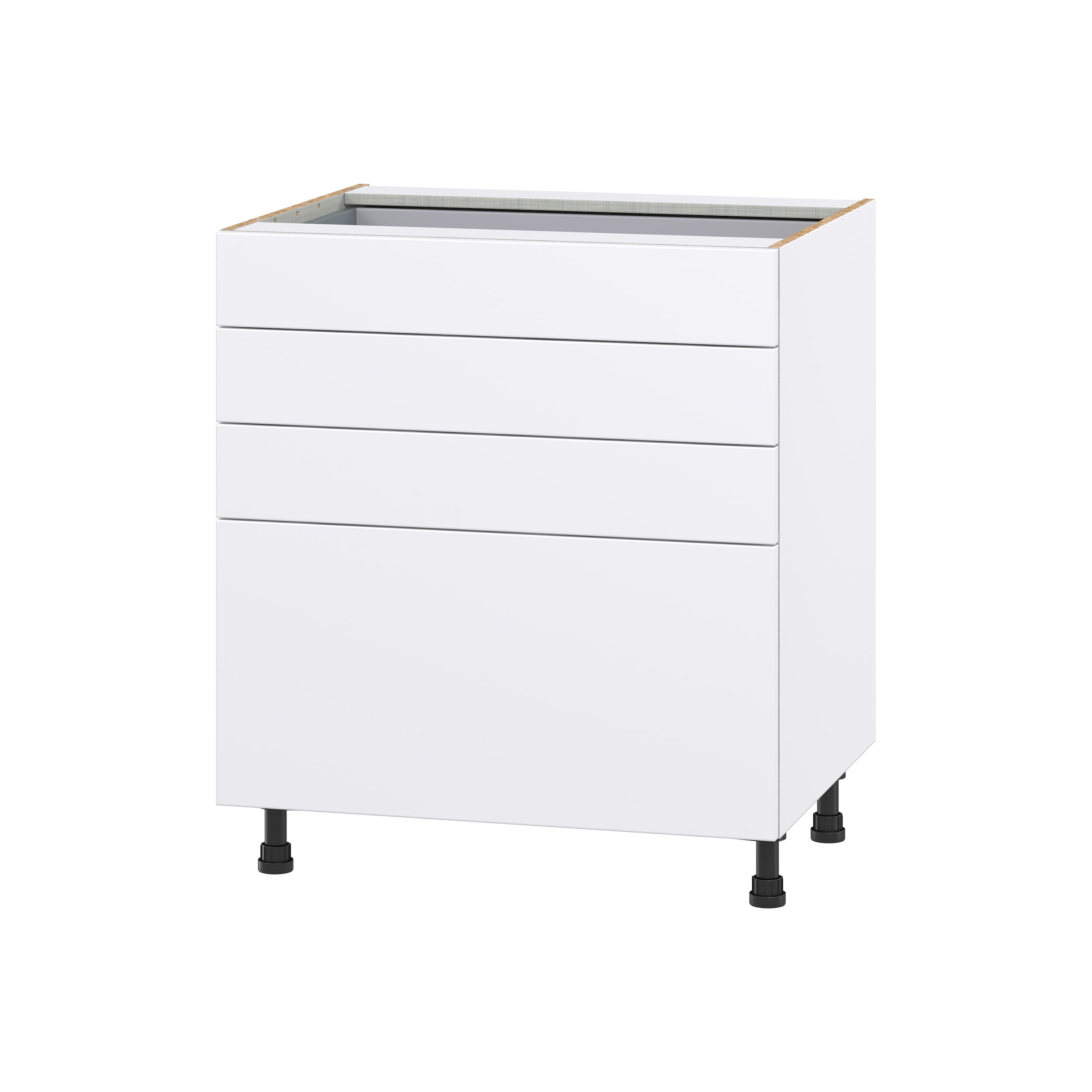 Hugo&Borg DSB4D30-LA Lasalle 30-in W x 34.5-in H x 24-in D Bright White Slab 4 -Drawers Drawer Base Fully assembled Cabinet (Flat Panel Slab)