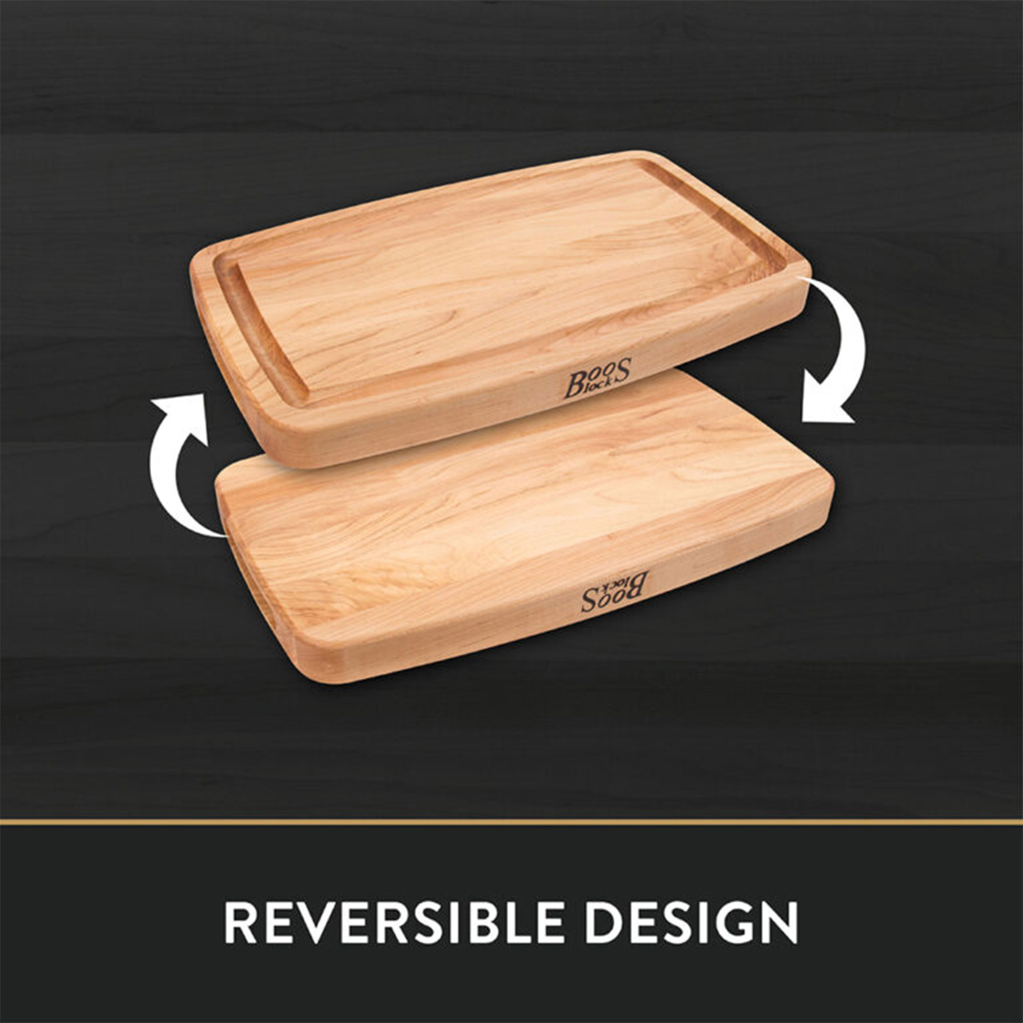 John Boos Maple Wood Reversible Cutting Board with Juice Groove