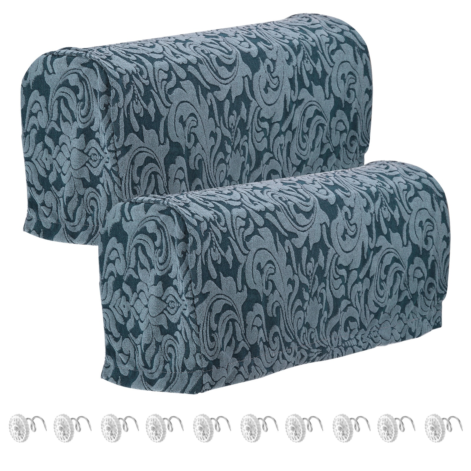 Unique Bargains 2pcs Stretch Armrest Covers for Chairs and Sofas Couch Arm Covers with Twist Pin Non Slip Furniture Protector Armchair Slipcovers for Sofa Chair Recliner Green