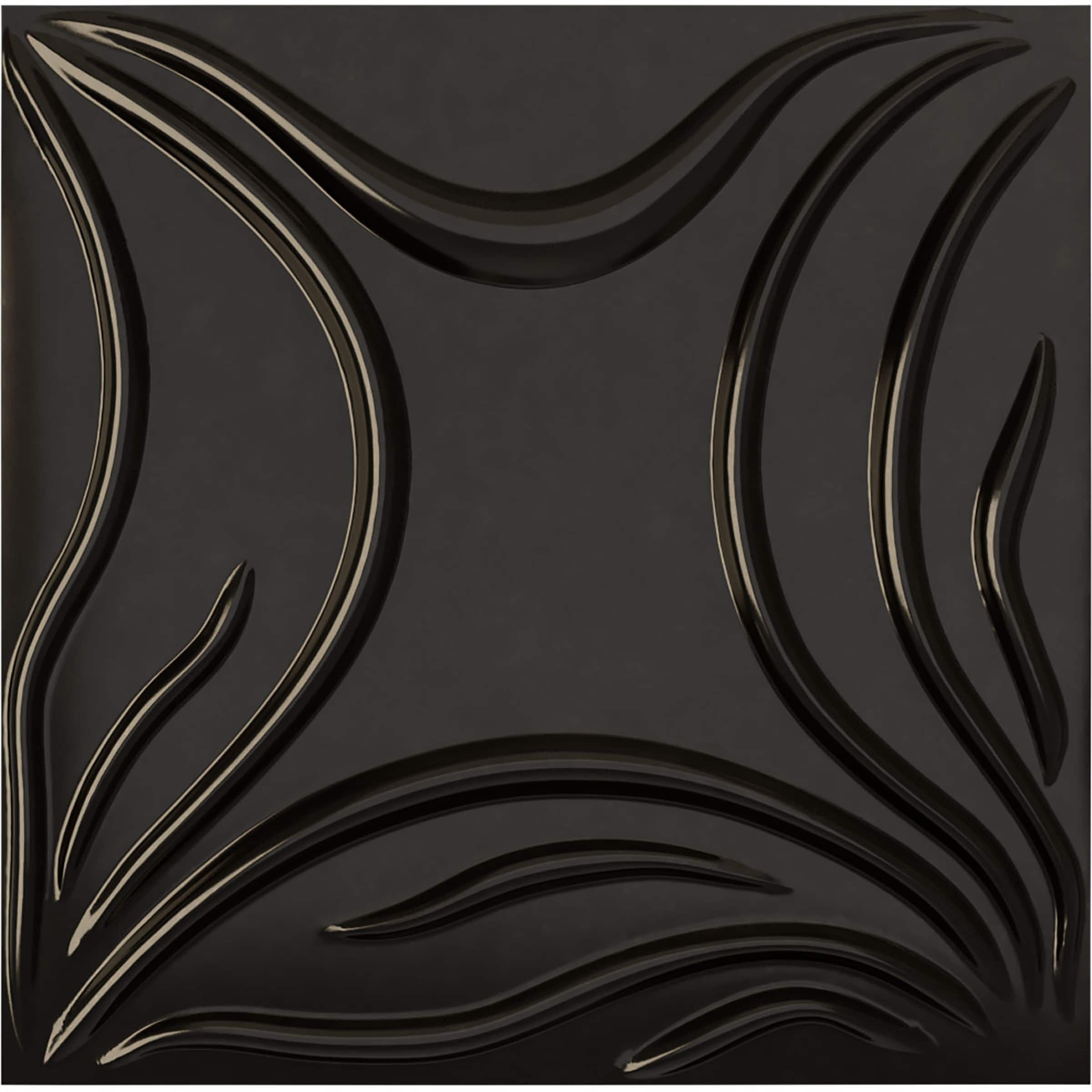 Ekena Millwork WP20X20SVECA-CASE-12 19-5/8-in x 19-5/8-in Embossed Paintable/Stainable Black PVC Wall Panel ( 12 -Pack, Covers 32.04 )