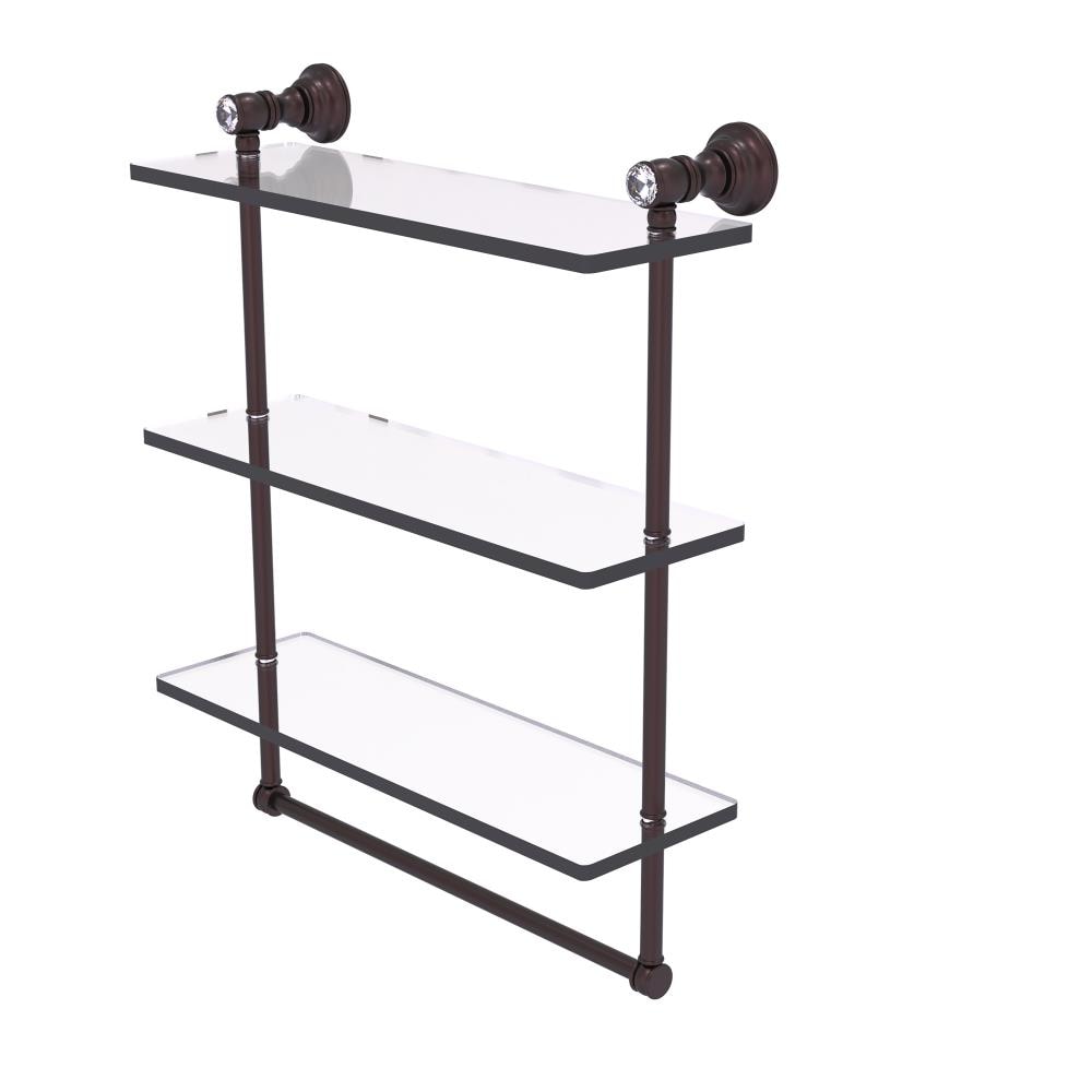 Allied Brass CC-5-16-TB-ABZ Carolina Crystal Antique Bronze 3 -Tier Wall mount Bathroom Shelf ( 16-in x 19.7-in x 5-in )