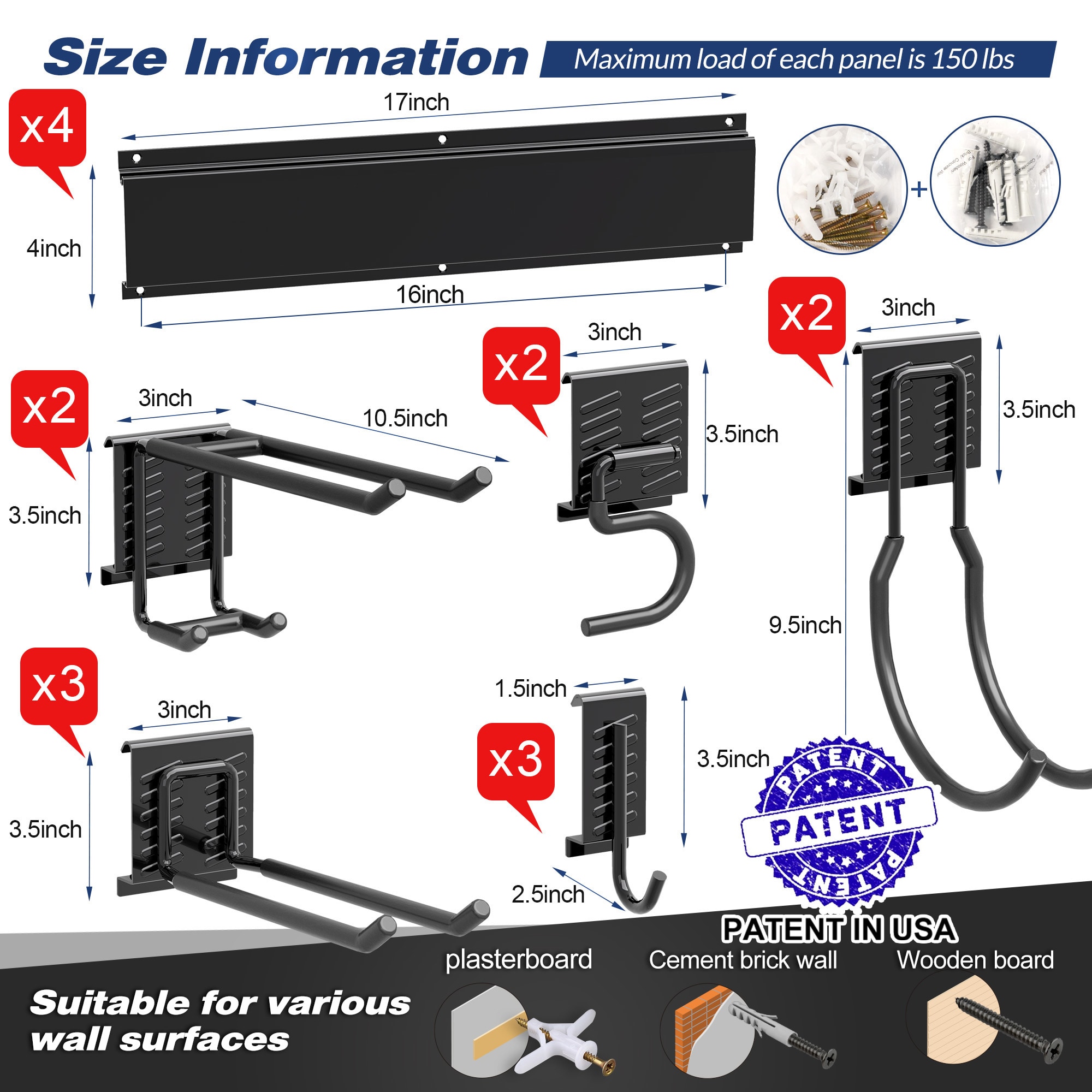 Sttoraboks GSR-003-LS Garage-Storage-Hooks - View #3