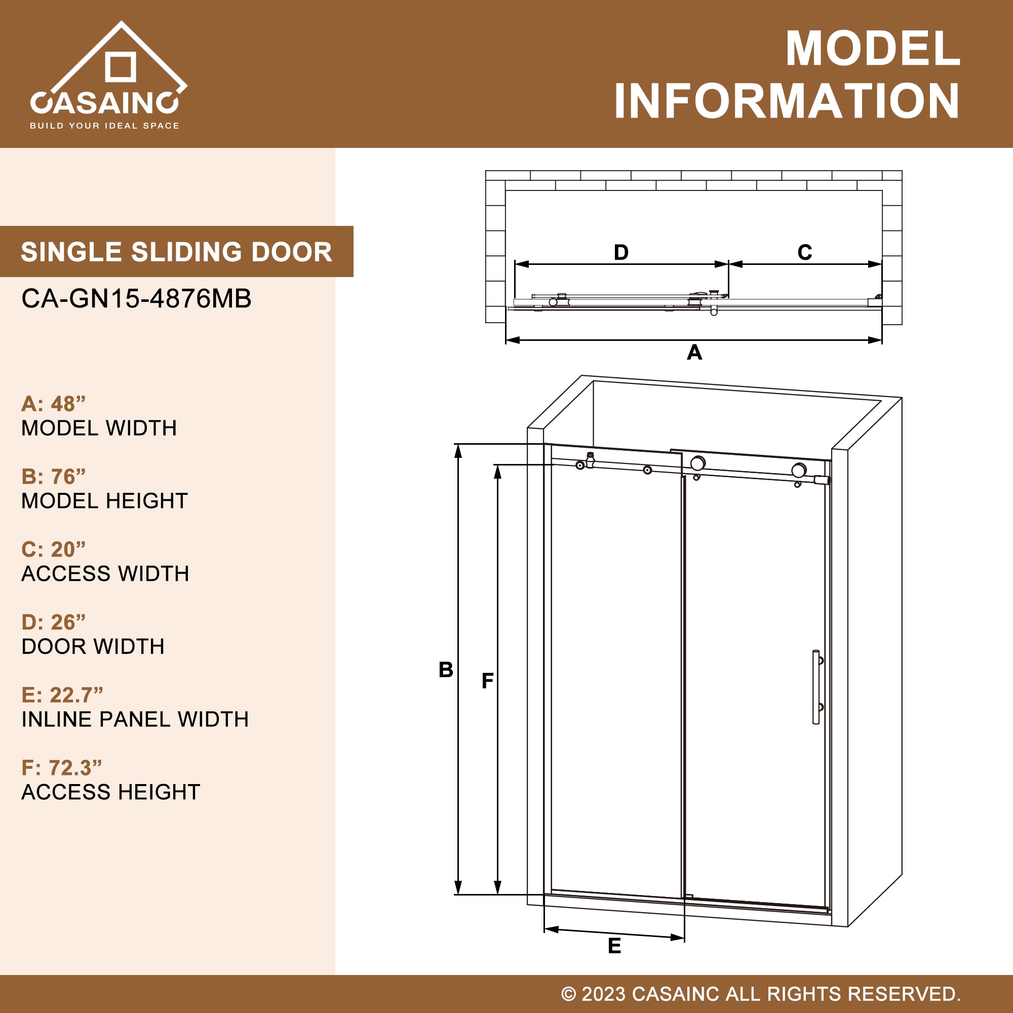 CASAINC SL-TL-C60 Shower-Doors - View #8