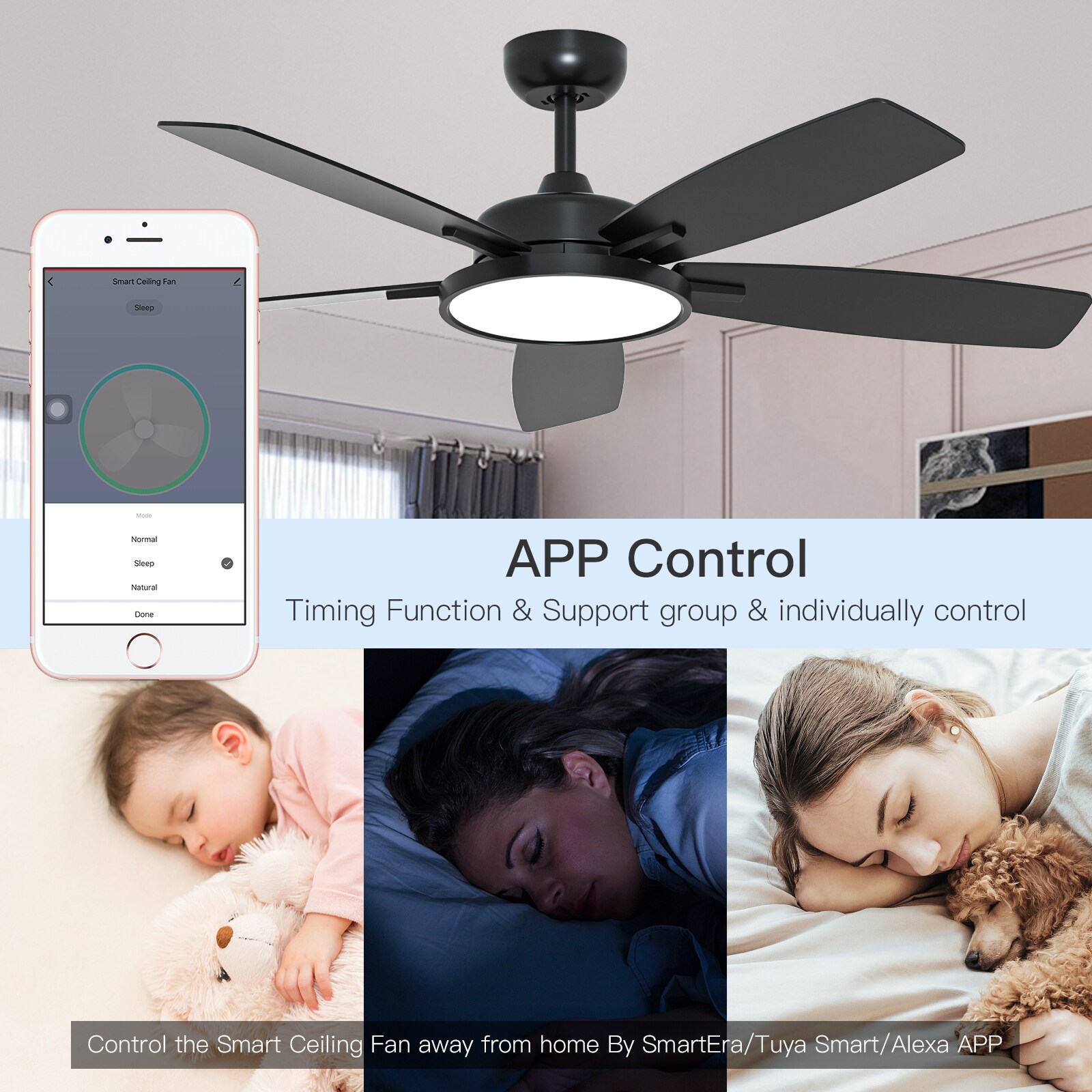 TALOYA RV52-BK-5D-T5 Ceiling-Fans - View #2