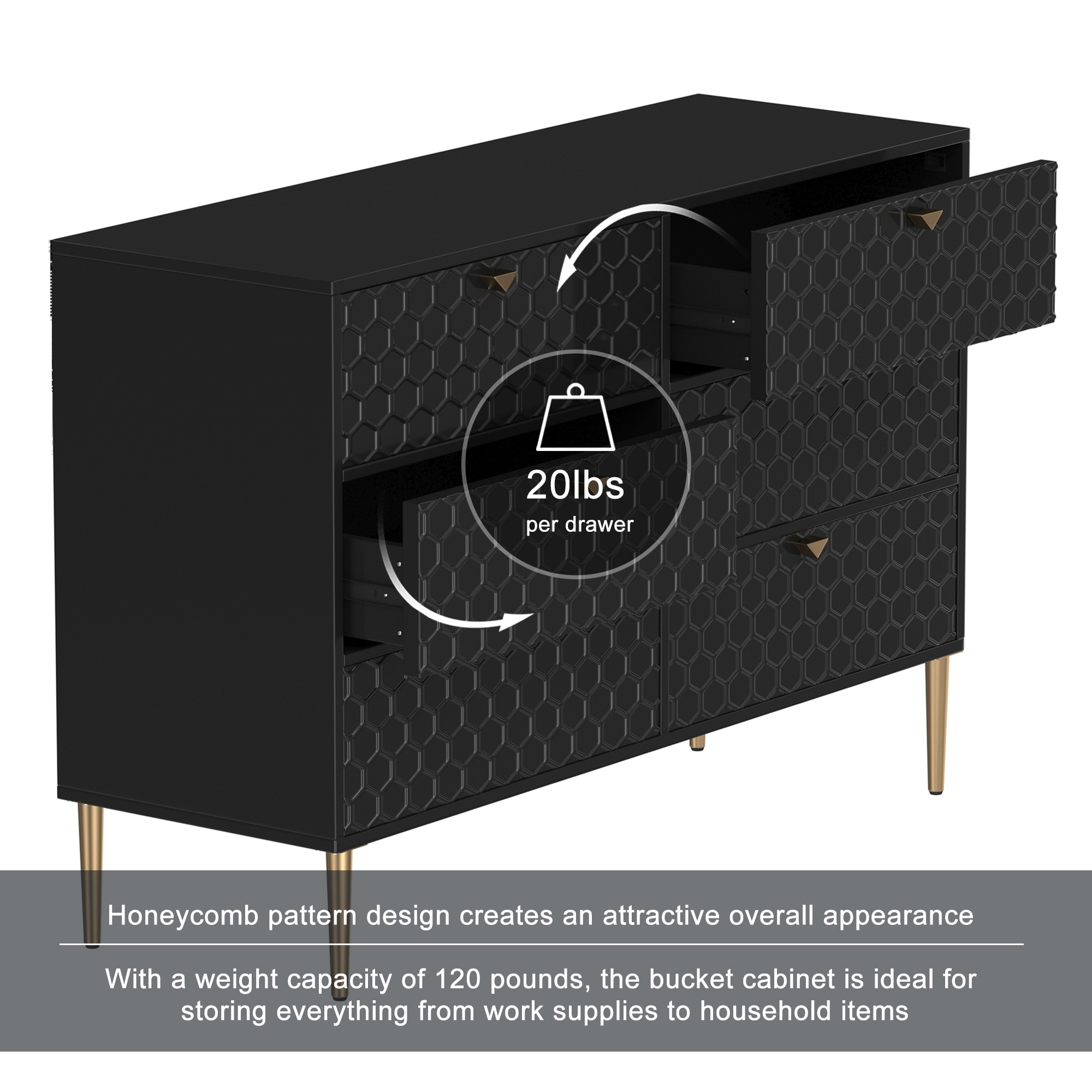 Clihome WF-JH-016-BK-N dressers - View #10