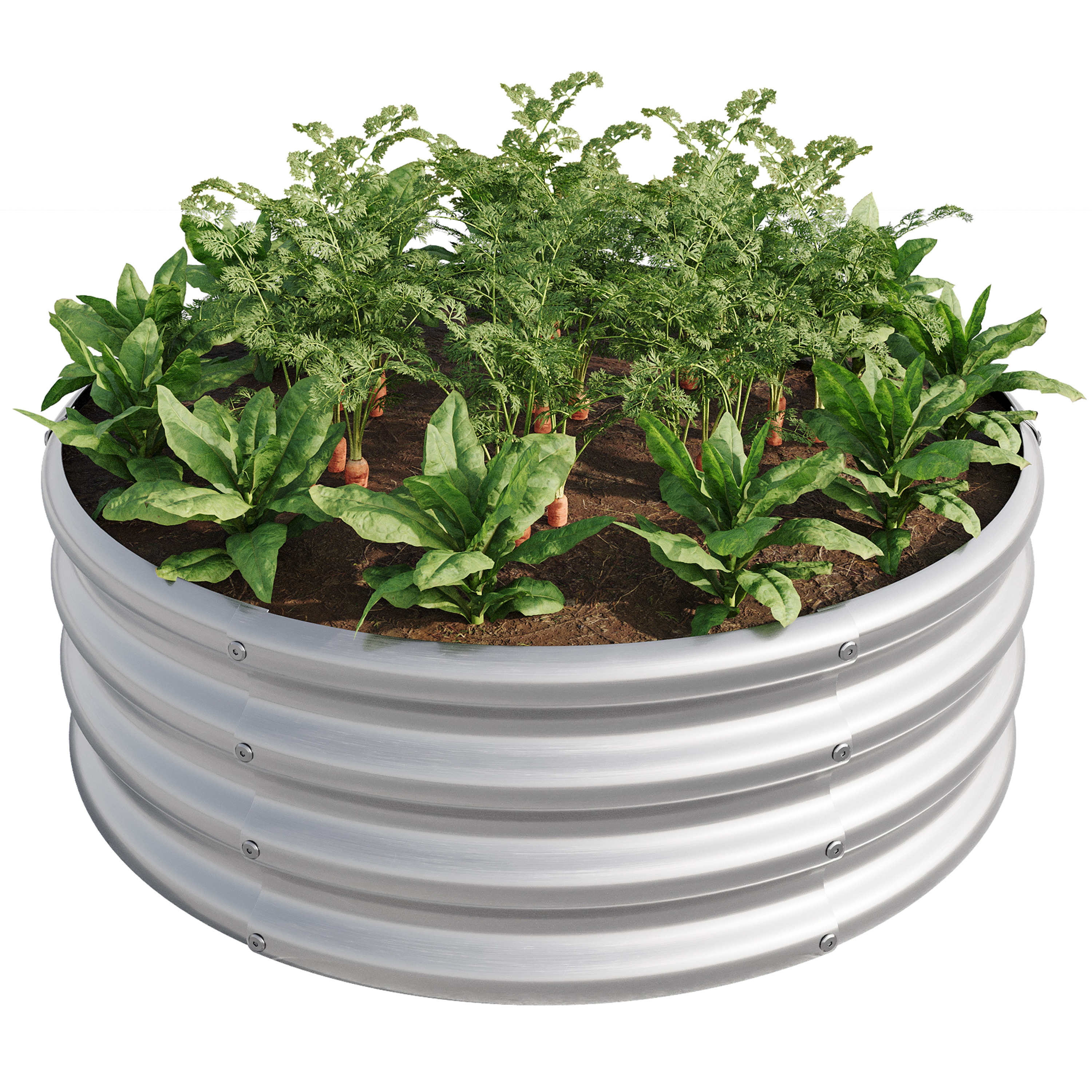 ToolCat NGG29-44-TTX 5.27-cu ft 32-in W x 32-in L x 11.42-in H Silver Galvanized Metal Raised Garden Bed