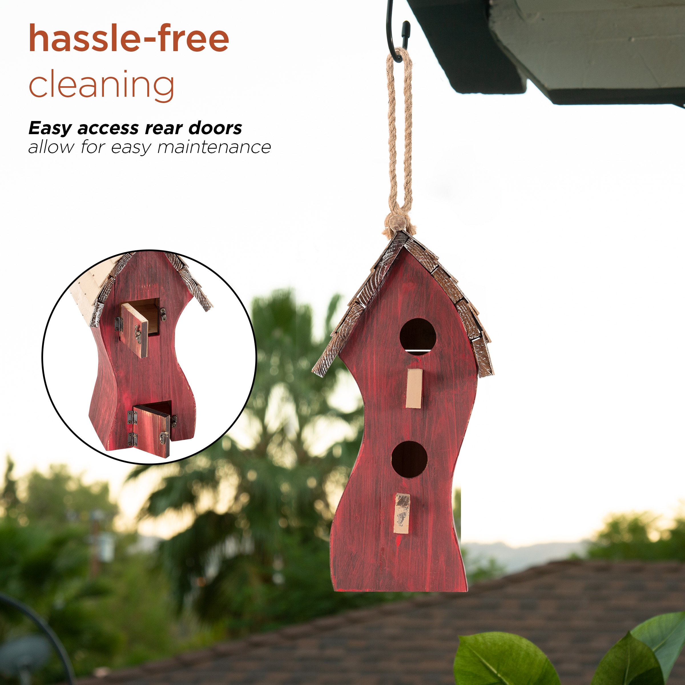 Alpine Corporation YEN144HH-RD Bird-Houses - View #6
