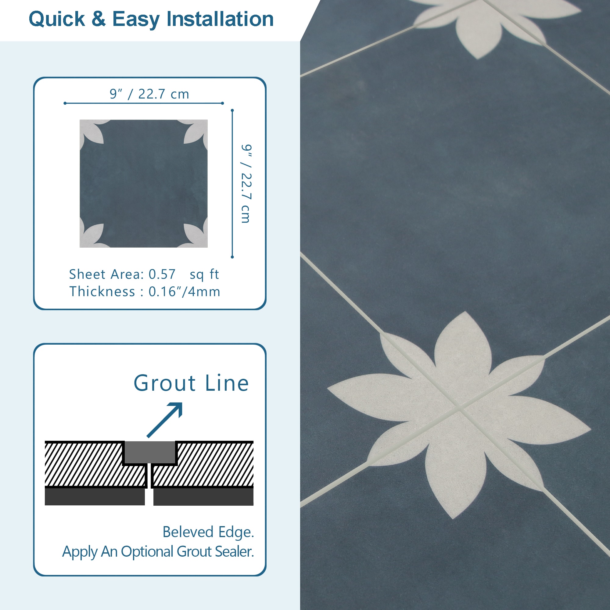 SUNWINGS PSFT-FBLU-16 Vinyl-Tiles - View #7