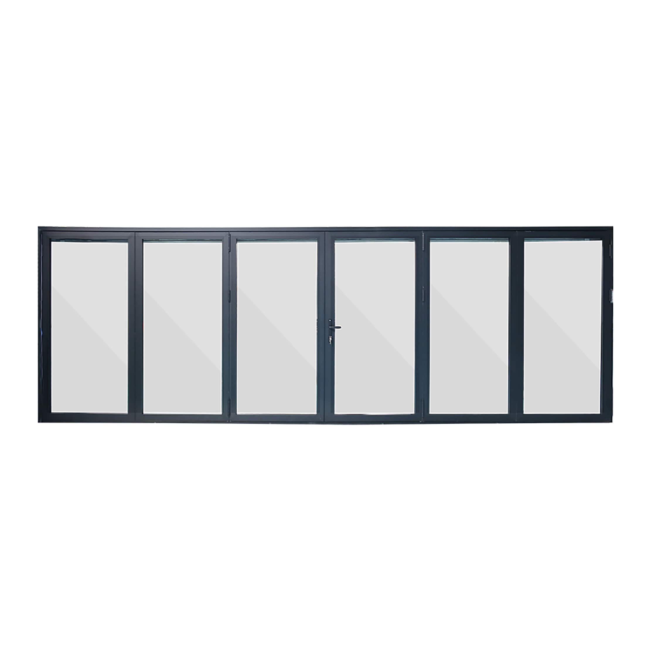 Eris BFO-21696-3R3L Bifold 216-in x 96-in x 3-in Jamb Low-E argon Clear glass , Black Aluminum Universal Folding Patio Door