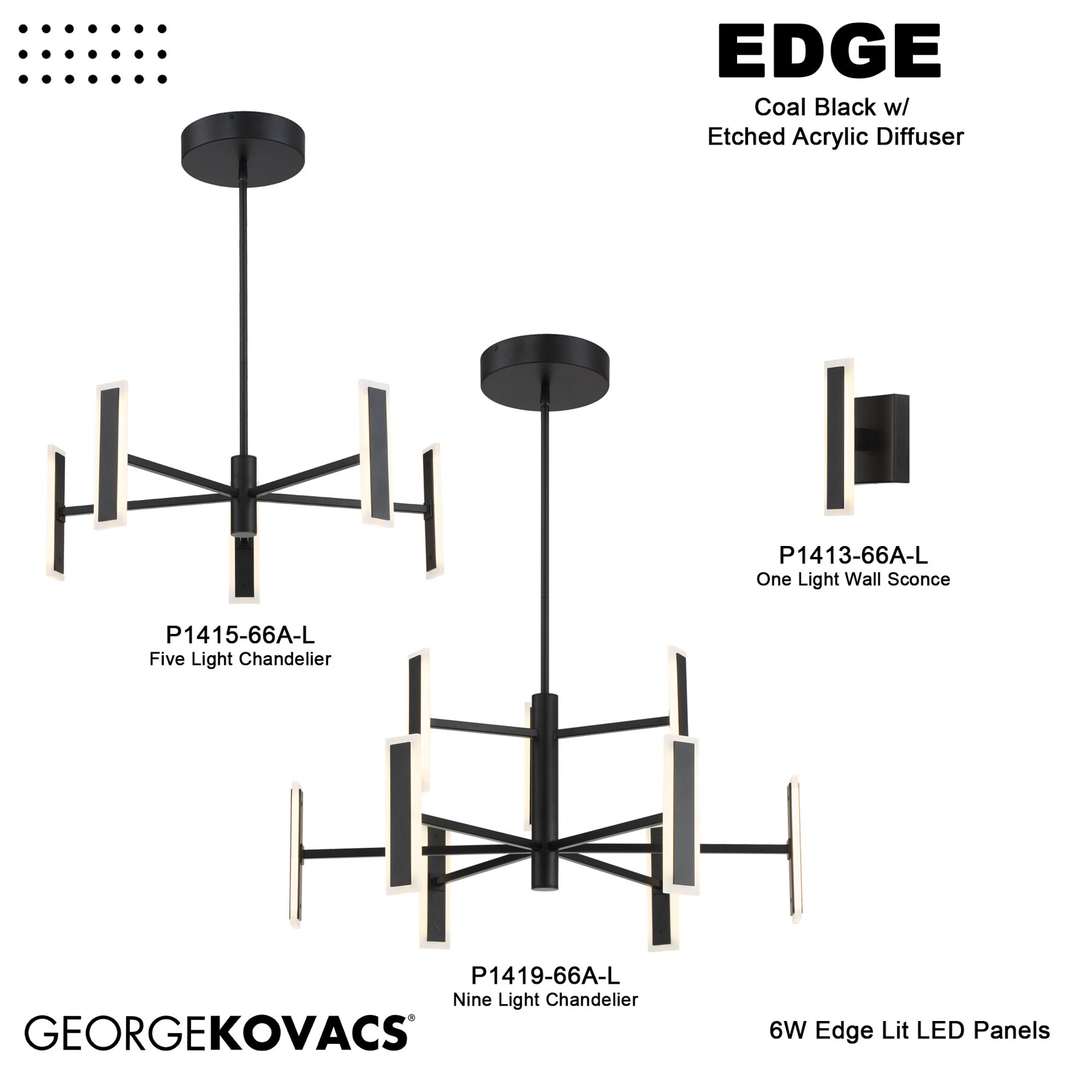 George Kovacs Edge 4.75-in W 1-Light Matte Black Modern/Contemporary ...