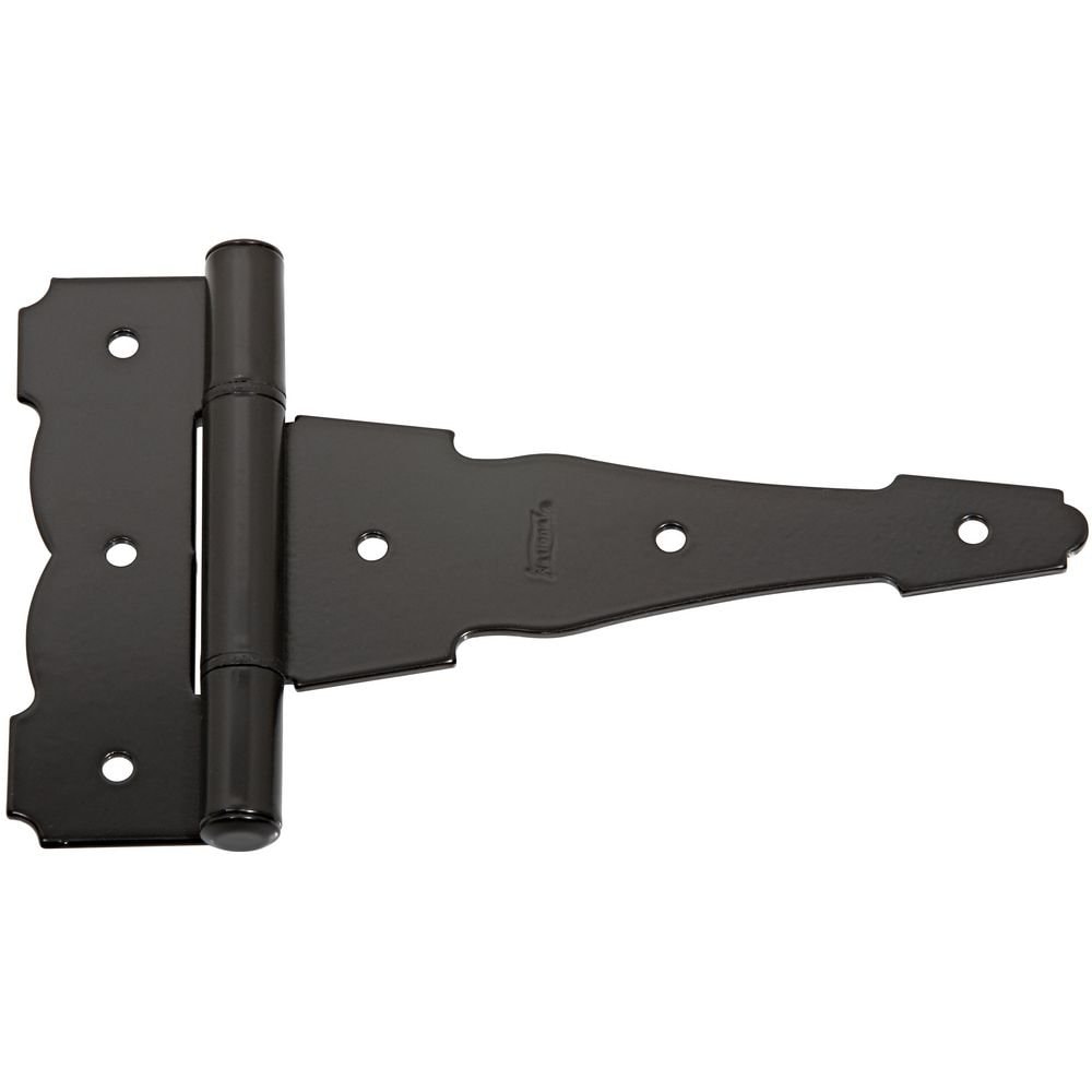 National Hardware N881-912 V841 Ornamental/Reversible T Hinges in Black 2 pack #N881-912-50BB