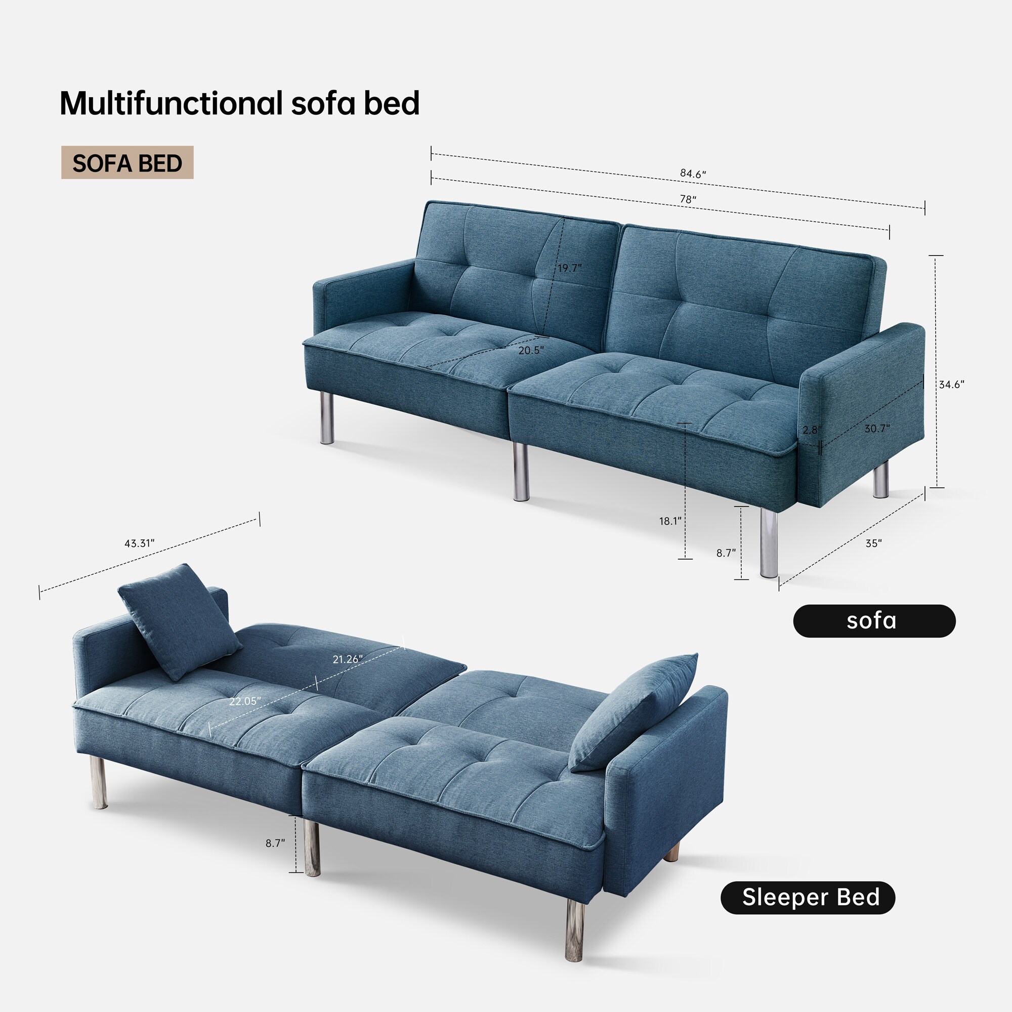 A Furniture Classics SS2864P-BUFT futons - View #5