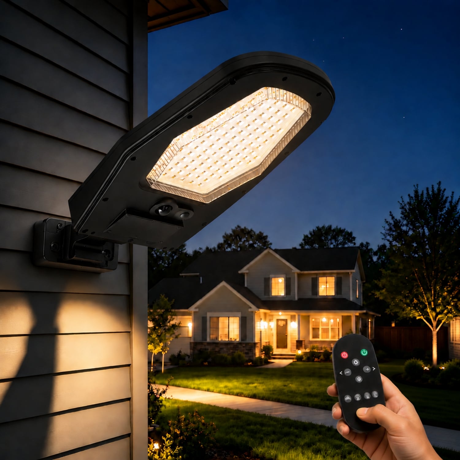 Westinghouse 2000 -Lumen 15 -Watt Black Solar LED Outdoor Motion-Activated Area light 0