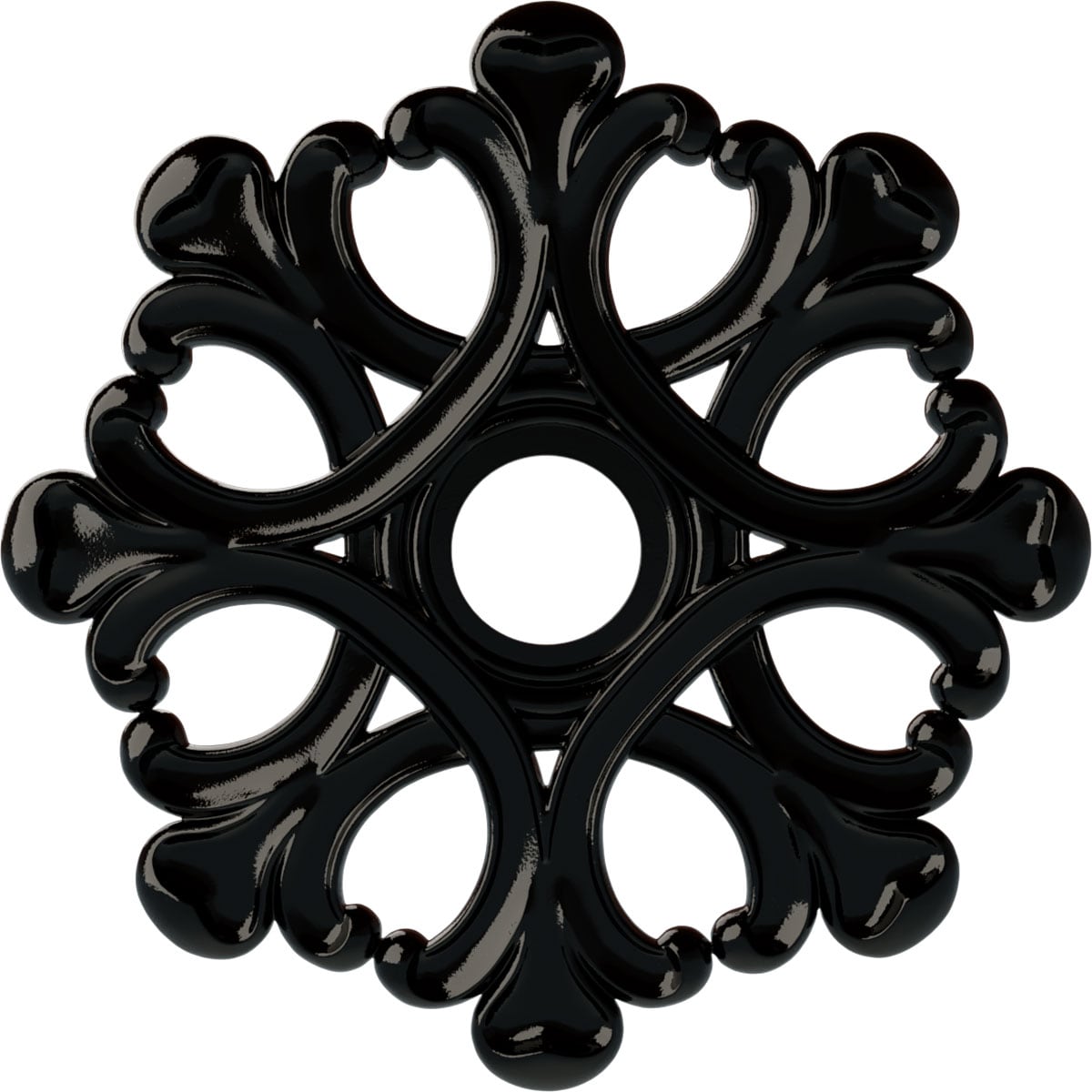 Ekena Millwork CM20ANBPS Angel 20.875-in W x 20.875-in L Painted Black Pearl Polyurethane Whole Ceiling Medallion