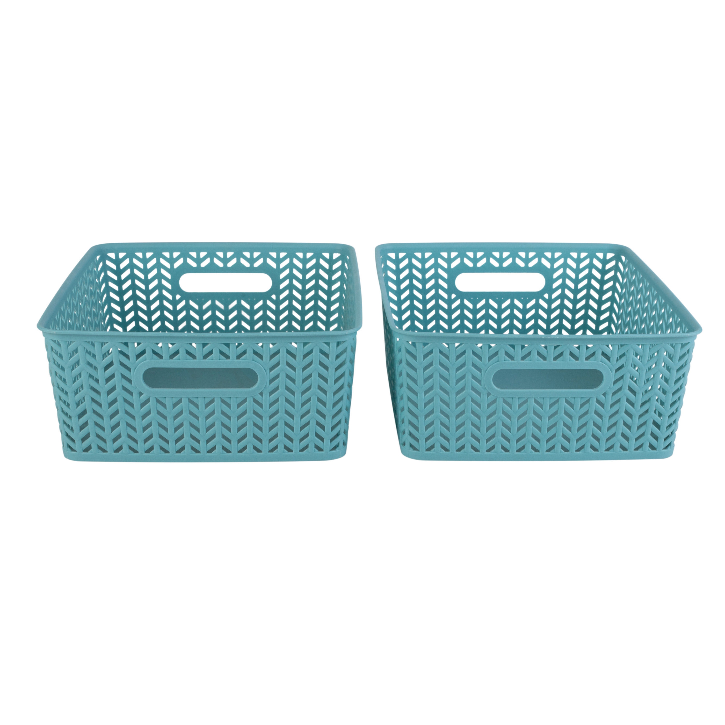 Trellis 13.5 x 11.25 x 5.25 Multi-Purpose Stackable Plastic Storage  Basket, (Pack of 2), STORAGE ORGANIZATION