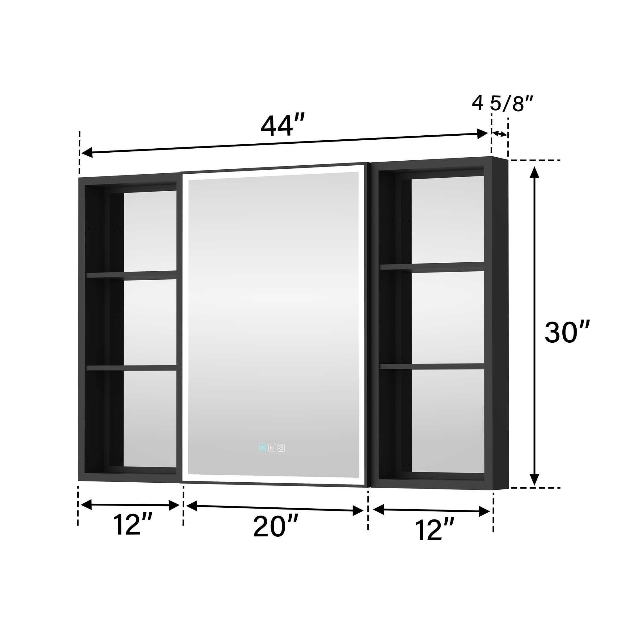 WELLFOR MC-W12MCL2030R-MC Bathroom-Medicine-Cabinets - View #3