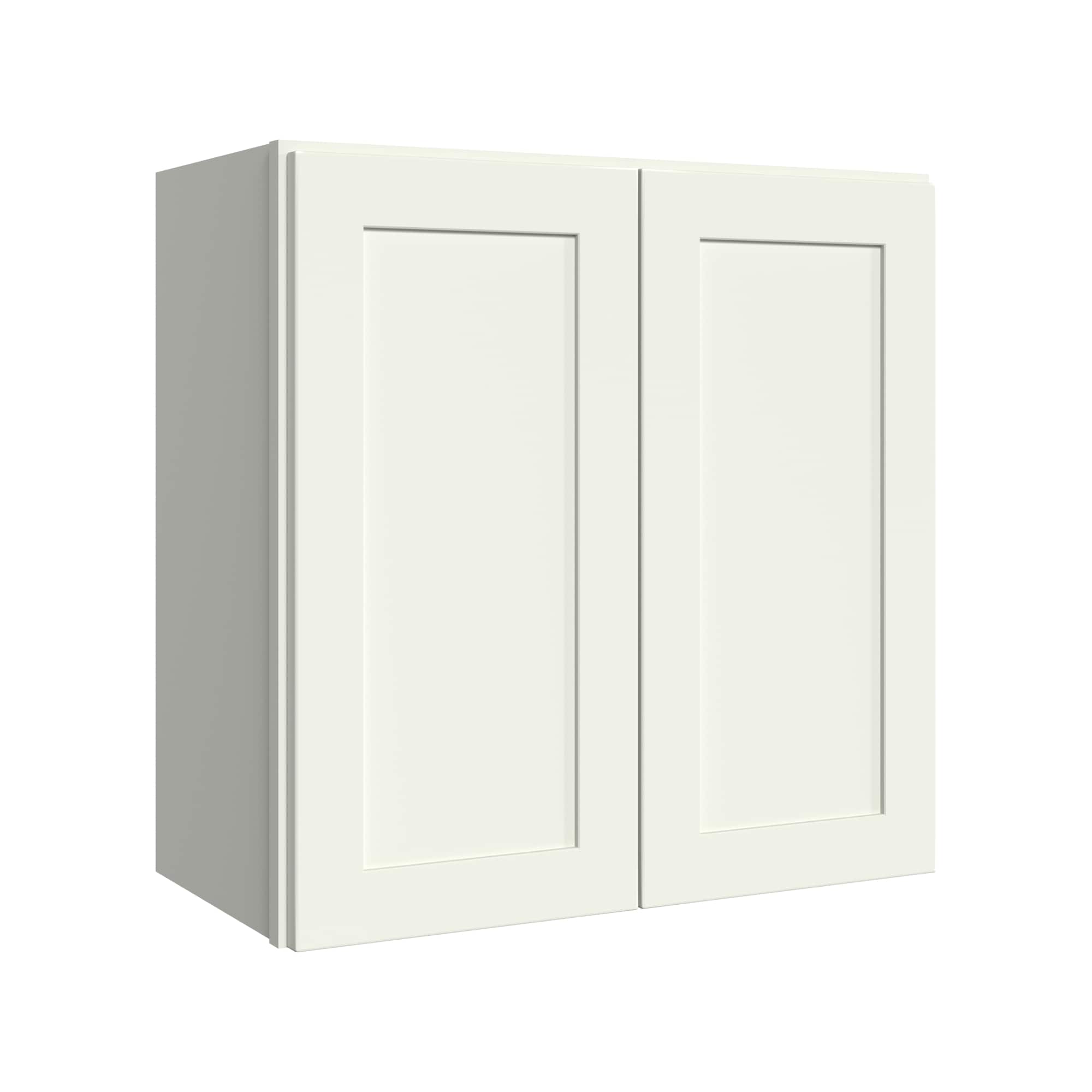 KraftMaid Momentum W2424G71 Deveron 24-in W x 24-in H x 12-in D Dove White Wall Fully assembled Plywood Cabinet (Recessed Panel Shaker)