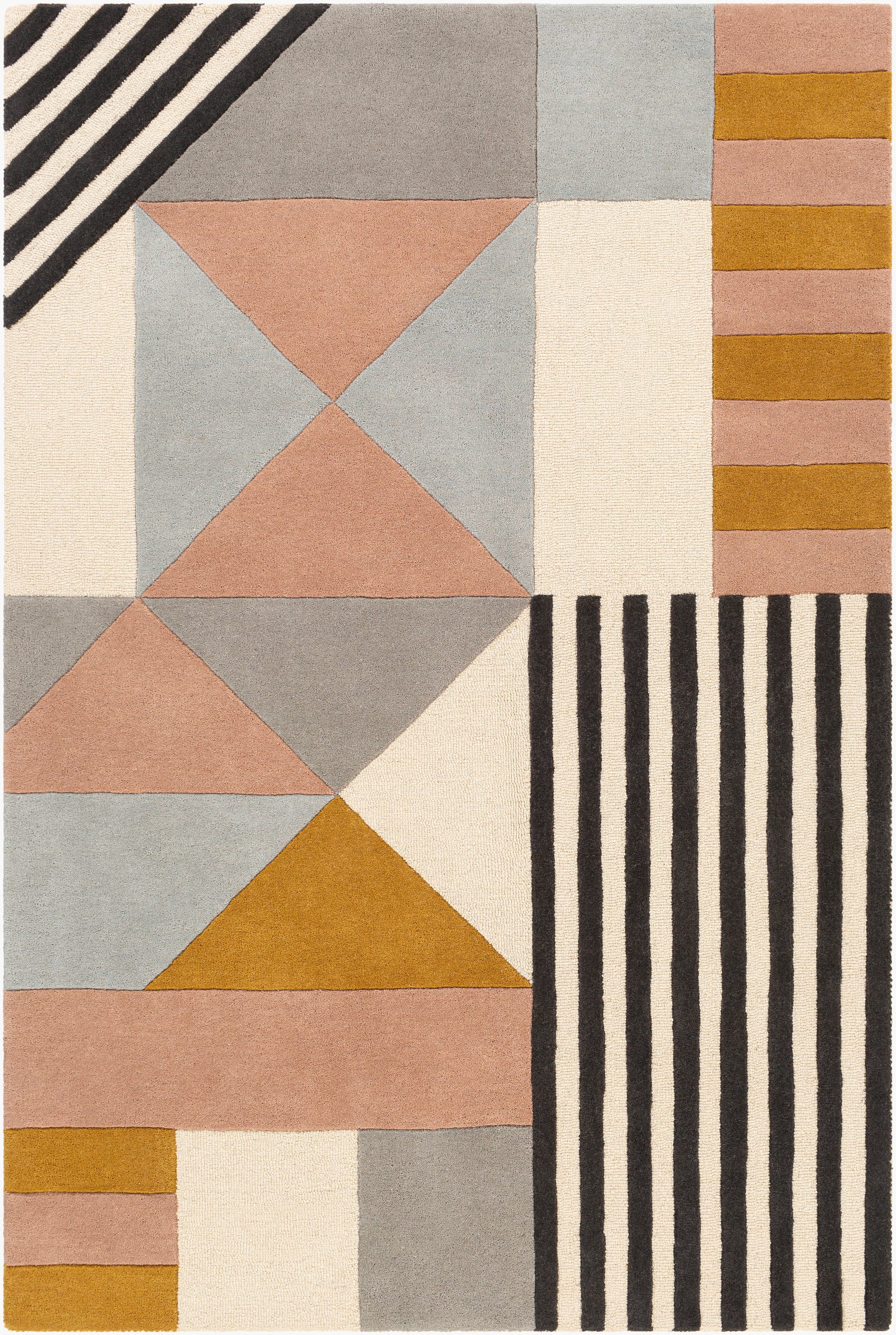 Hand-Tufted Modern Gray Wool 5' x 7' Rectangular Rug