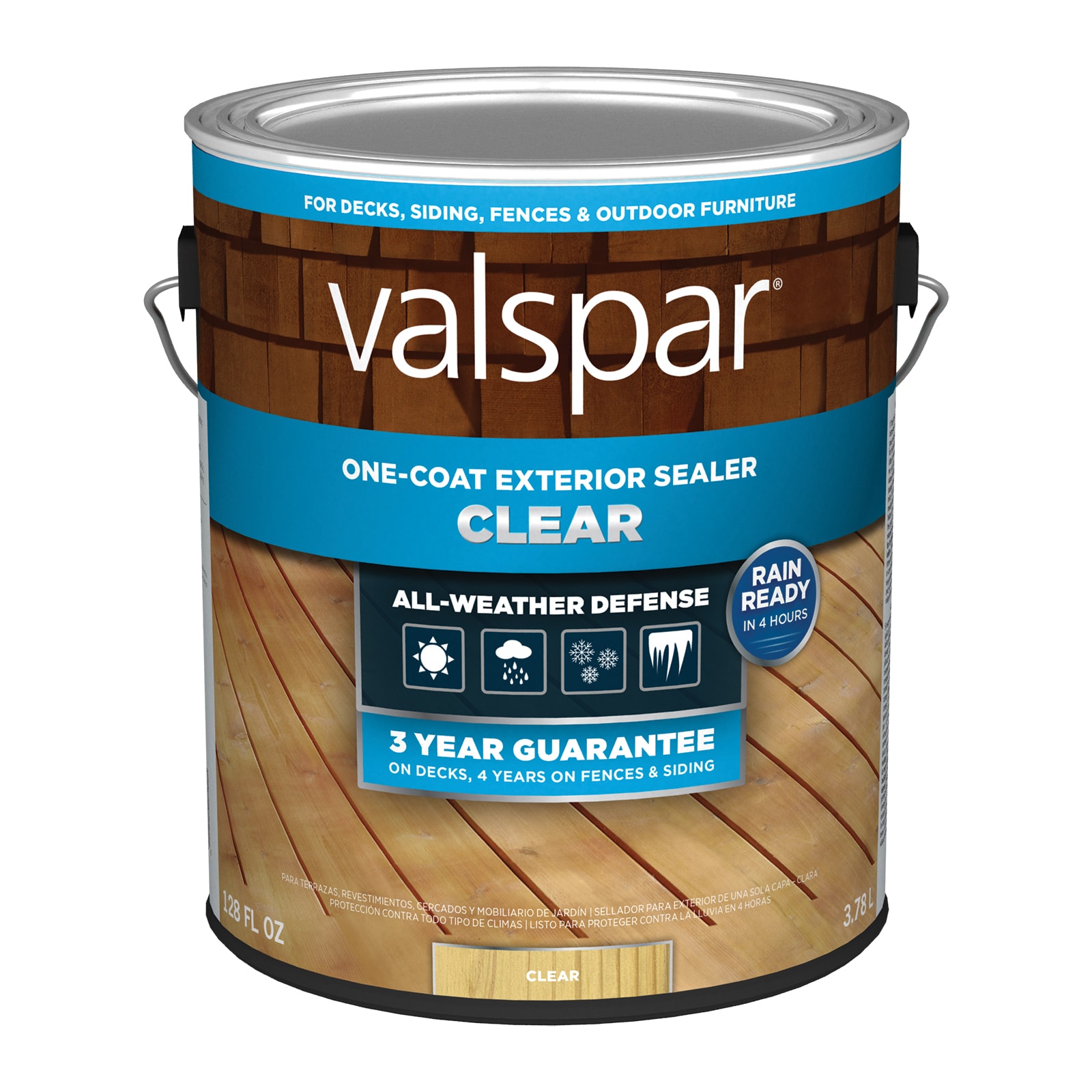 Valspar Pre-tinted Clear Exterior Wood Stain and Sealer (1-Gallon