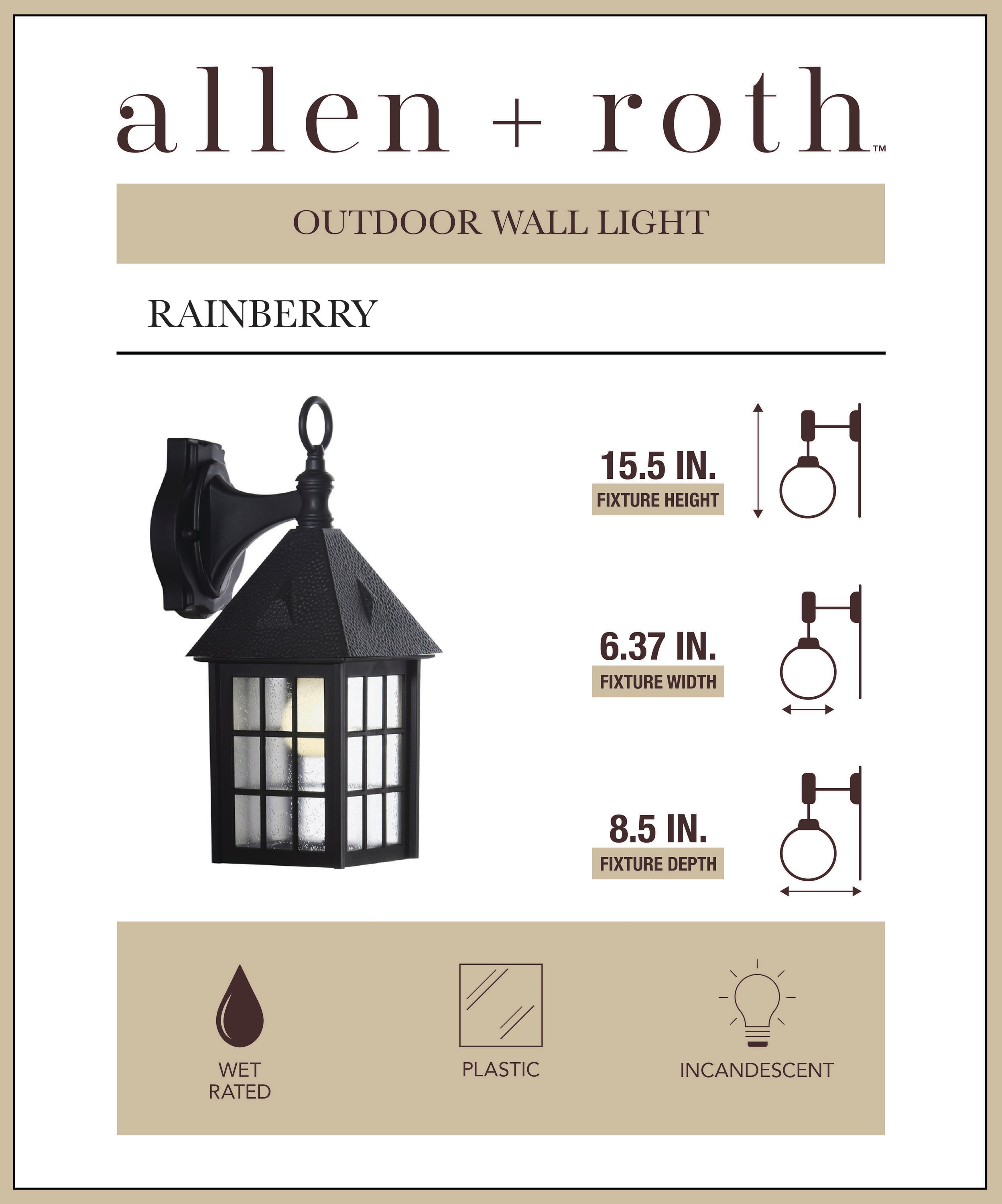 allen + roth FV20-001 Outdoor-Wall-Lighting - View #3