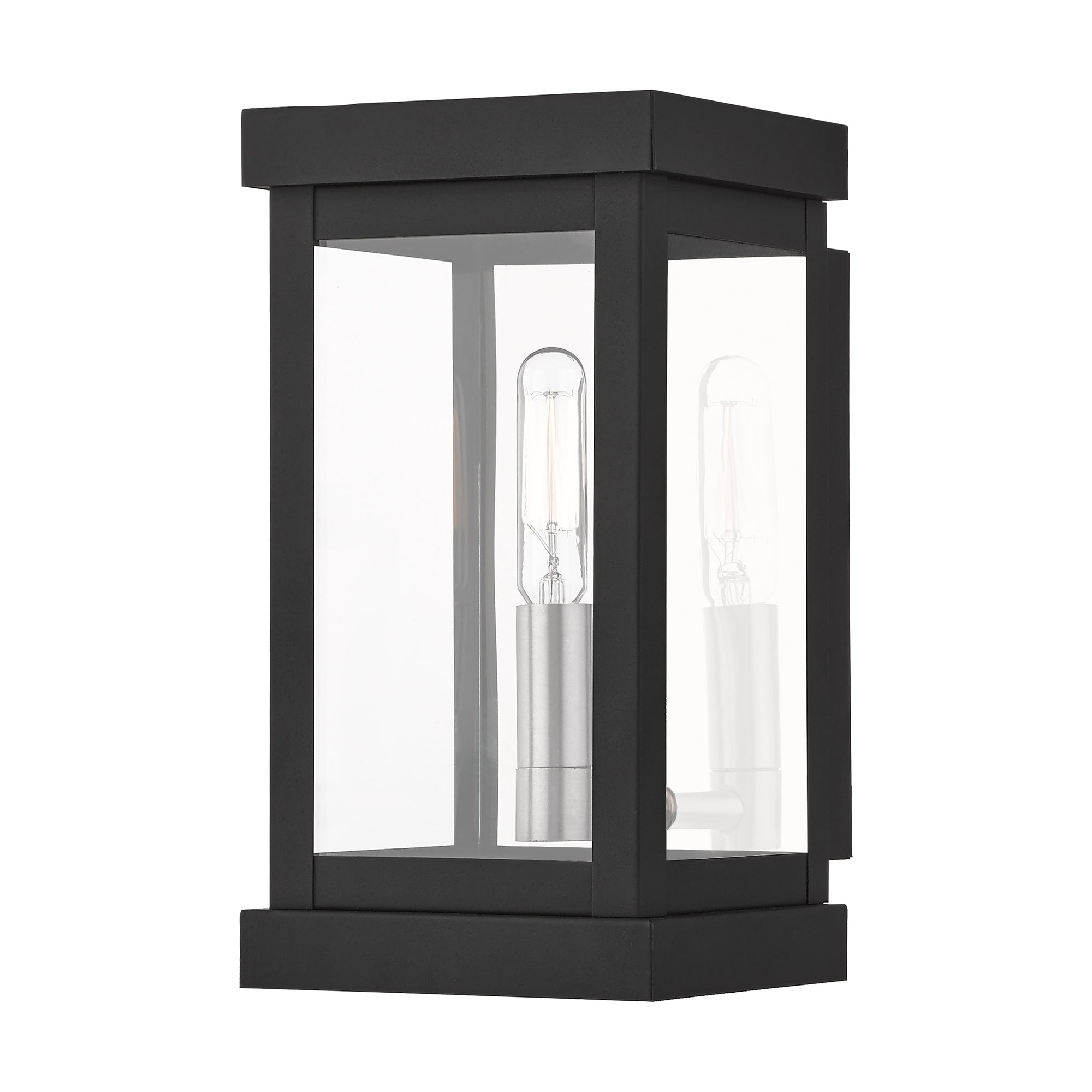 Livex Lighting 20701-04 Hopewell 1 -Light 9.5-in H Matte Black Hardwired Outdoor Wall Light
