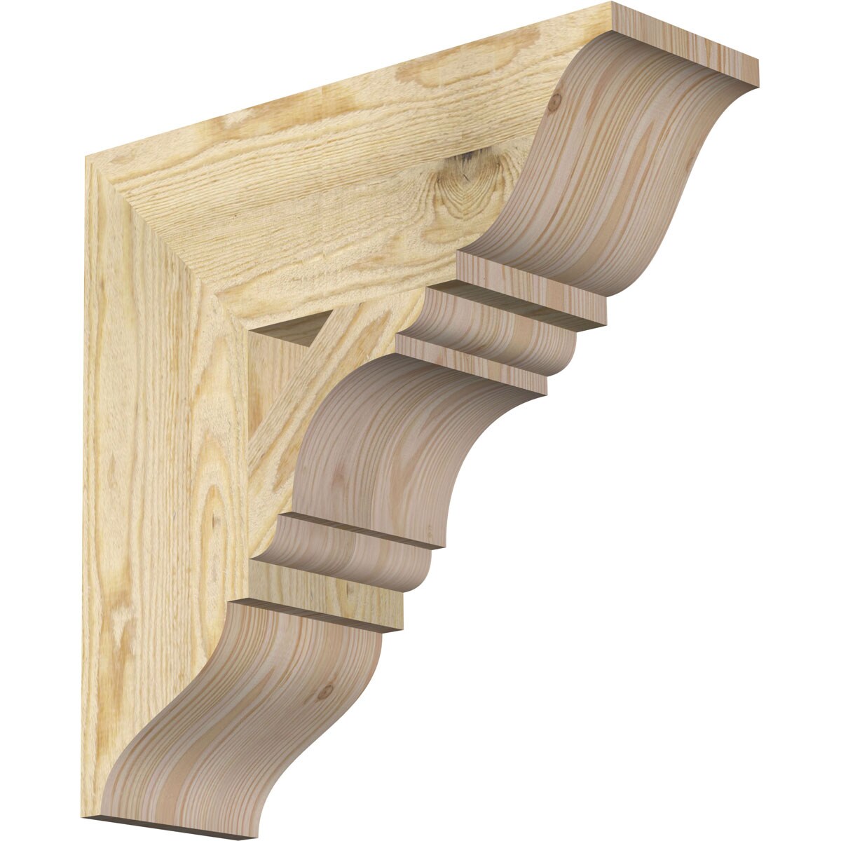 Ekena Millwork BKT06X18X18OLY01RDF Olympic traditional rough sawn 6-in x 18-in x 18-in Douglas fir Brown Wood Standard bracket