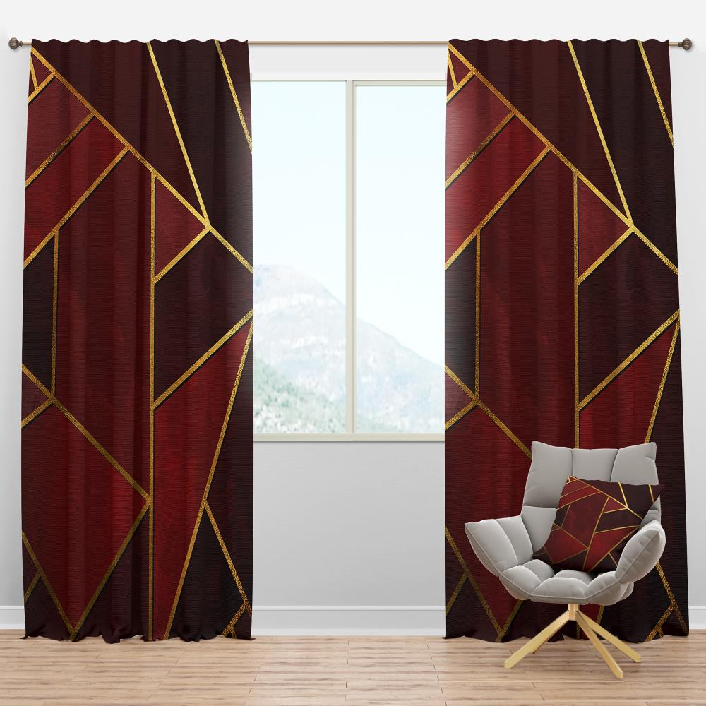 Designart CTN19156-52-120 120-in Red Room darkening Thermal lined Rod pocket Single curtain panel