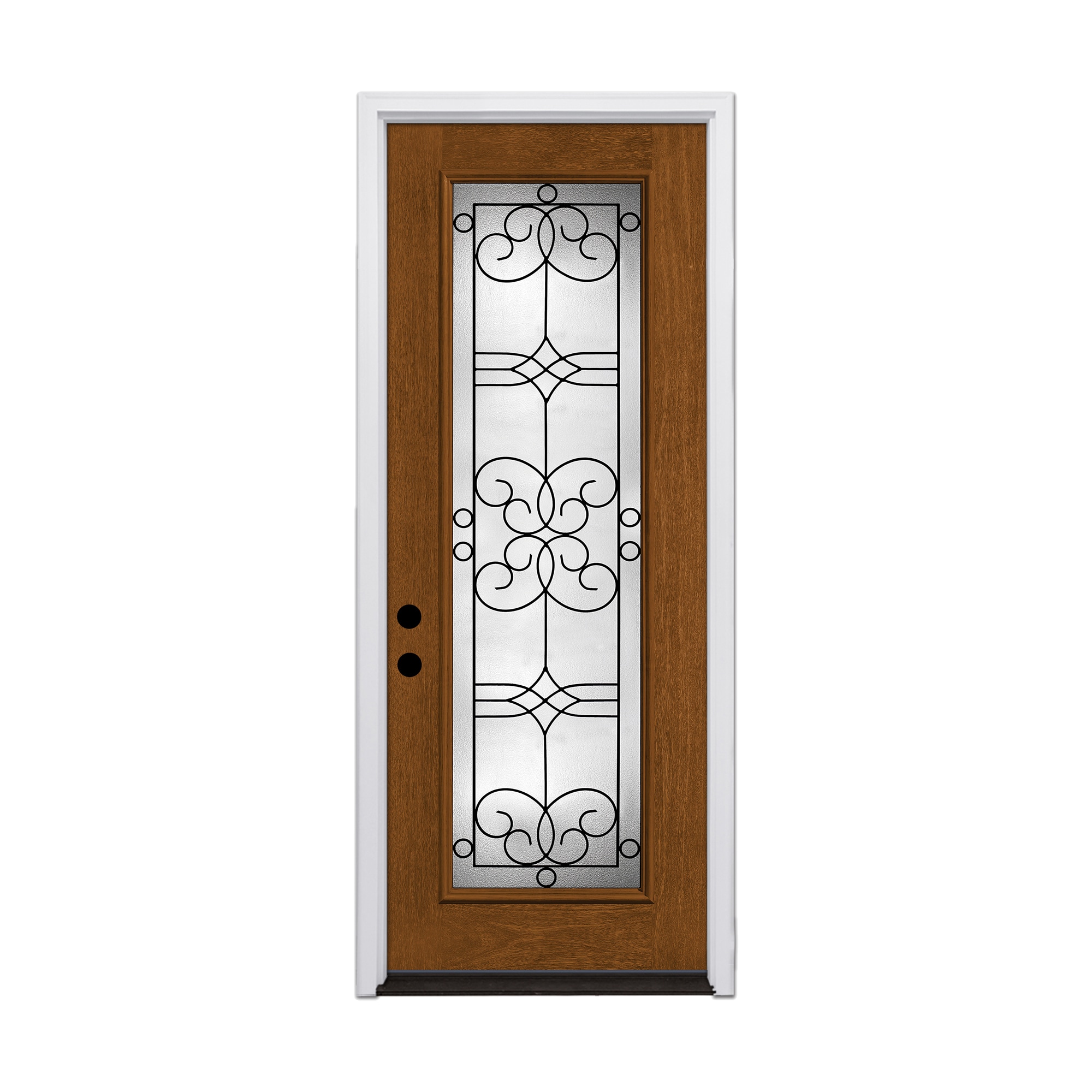 Therma-Tru SALINAS 36-in x 96-in Fiberglass Full Lite Prehung Front Door with Brickmould Insulating Core