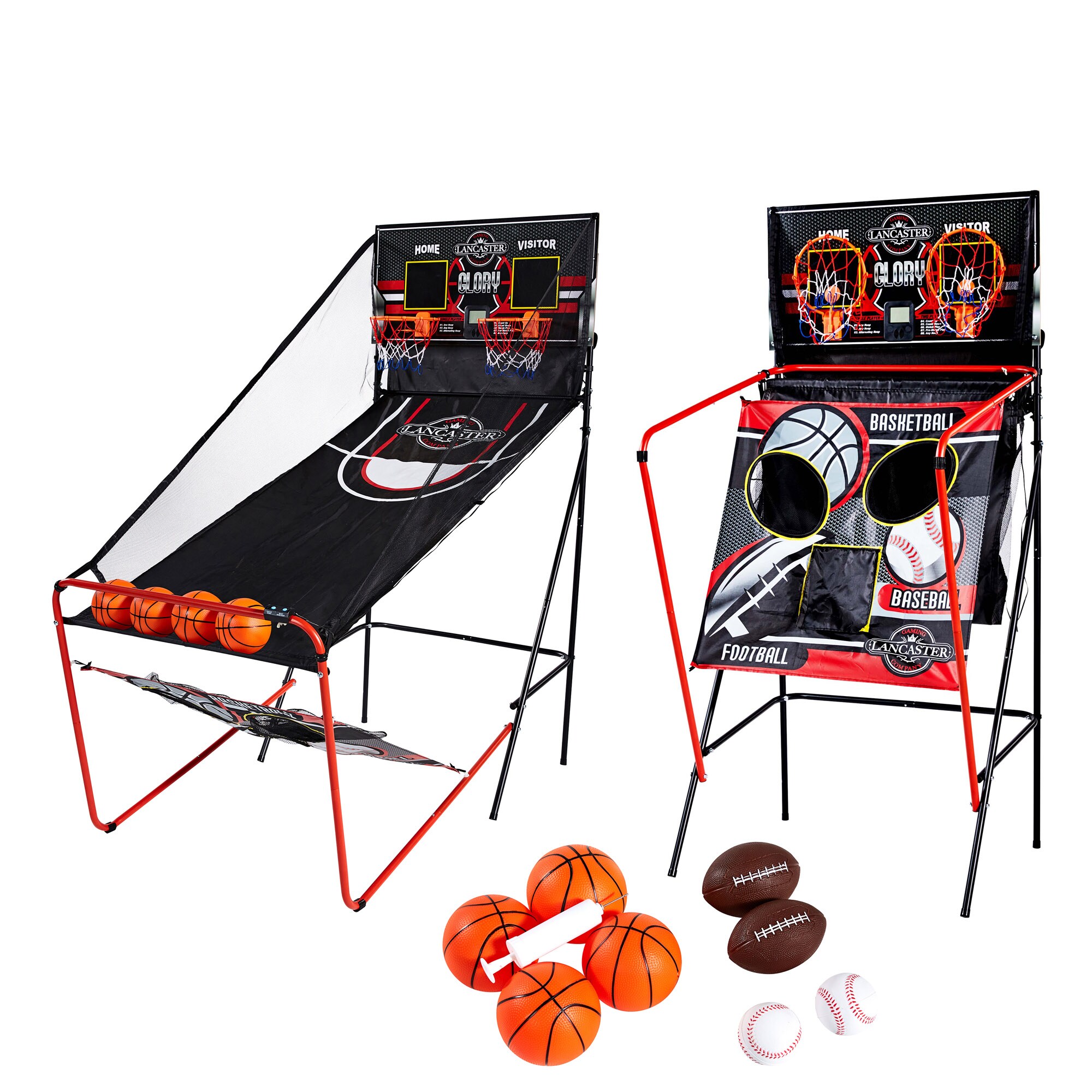 2 Player Arcade Basketball Game 4 Balls Sports Indoor Electronic Shot Hoops LED 