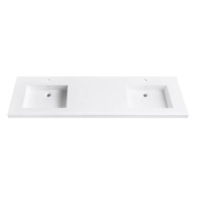 Avanity Versastone 73 In Matte White, Solid Surface Bathroom Vanity Tops