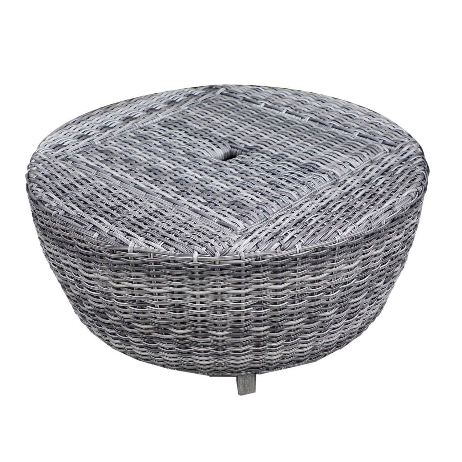 Mondawe Patio Table Round Wicker Outdoor Coffee Table 36-in W x 36-in L