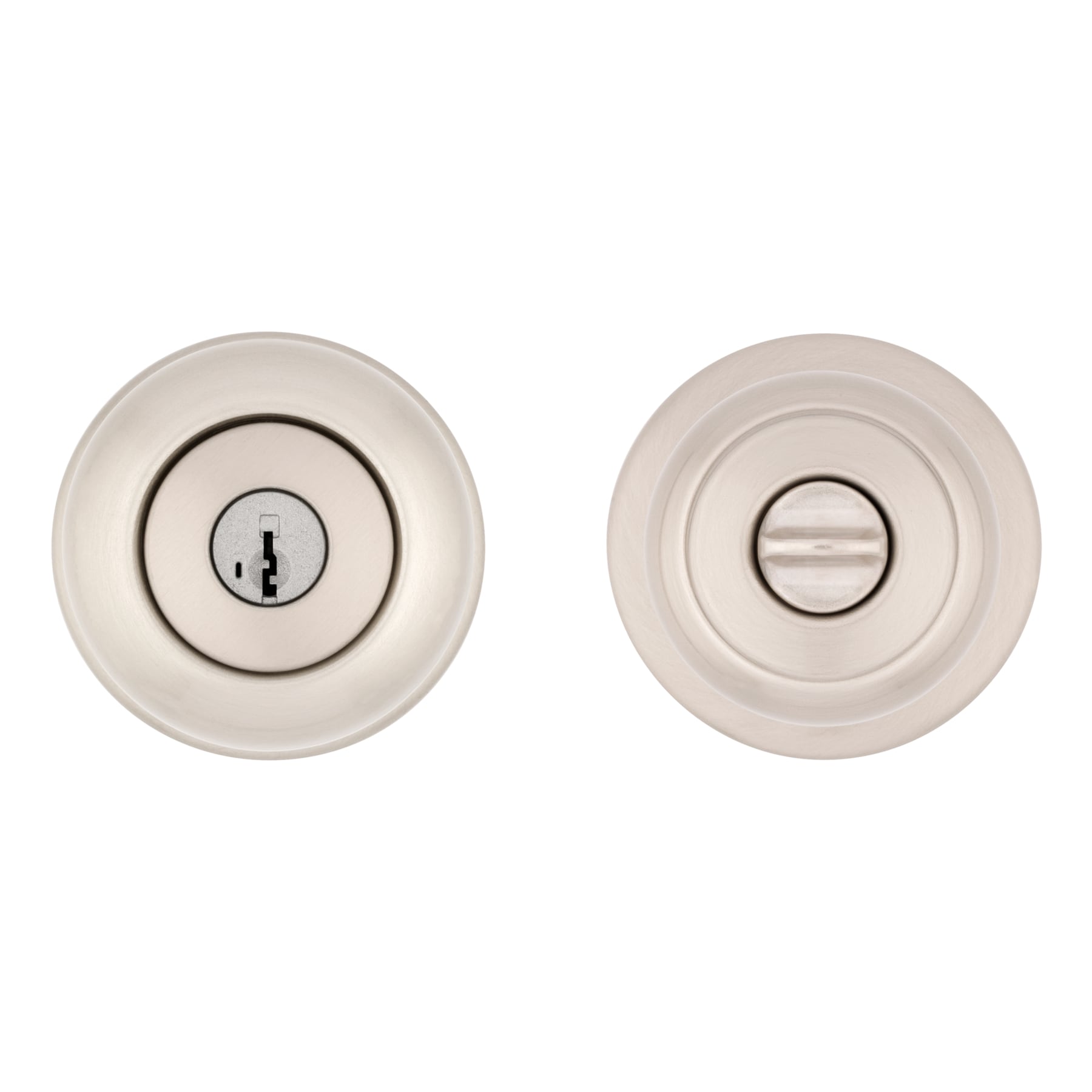 Kwikset Security Cove Satin Nickel Interior/Exterior Hall/Closet Passage  Door Knob with Antimicrobial Technology