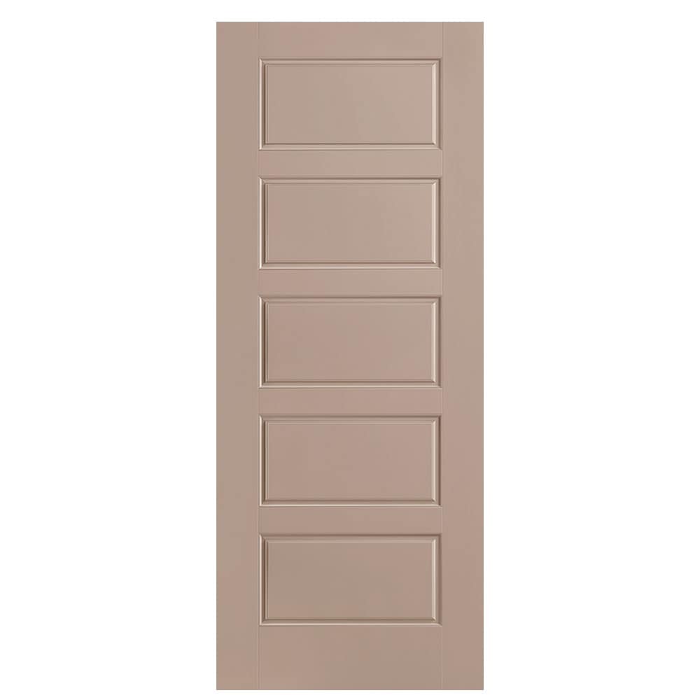 Masonite 1444566 Riverside 32-in x 80-in Sandpiper 5-panel equal Smooth Solid core Prefinished Molded composite Slab Door